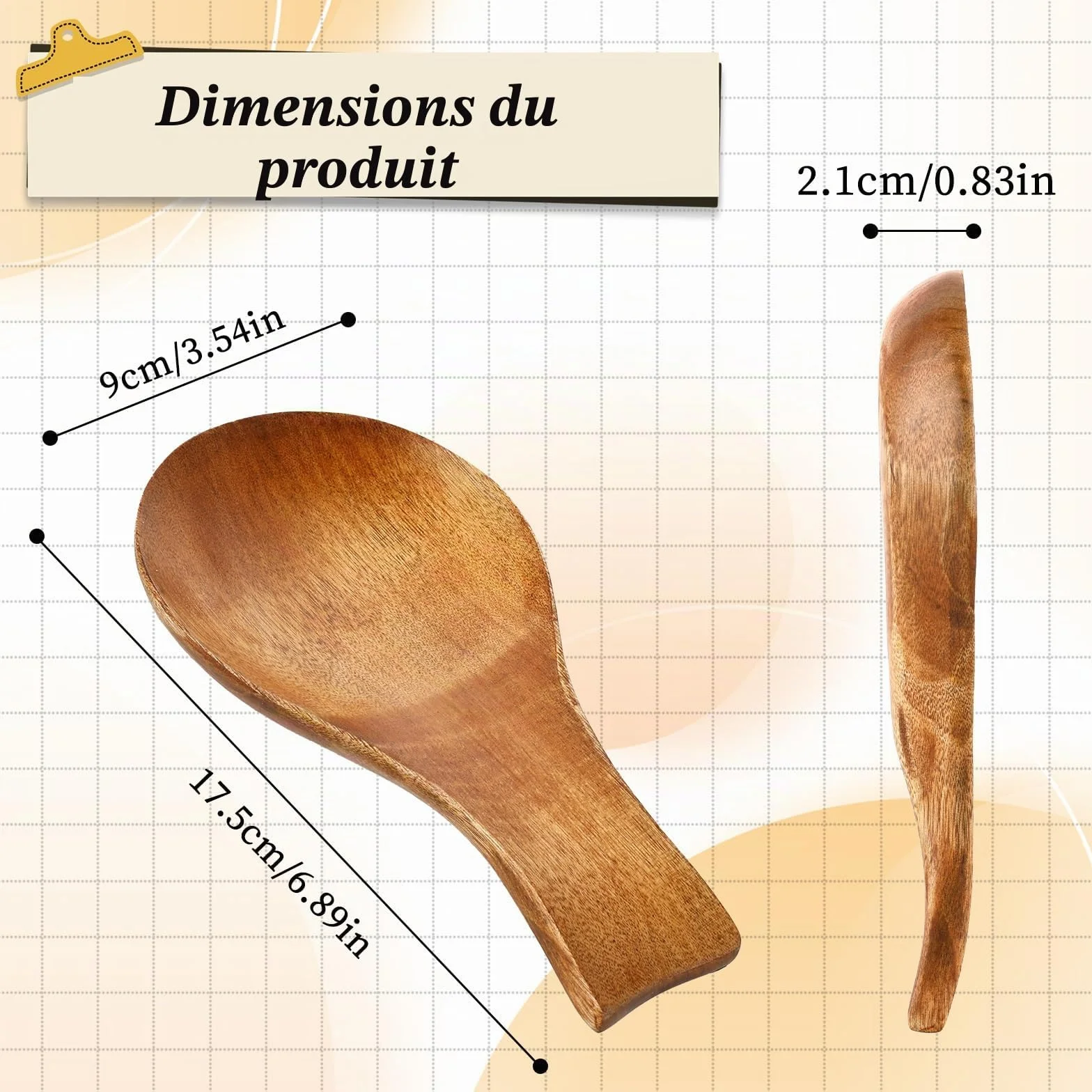 Repose cuillère en bois pour cuisine, ustensiles de cuisine longue