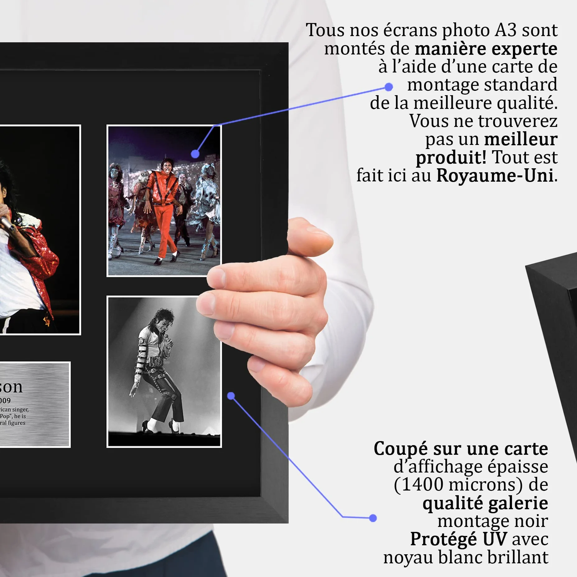 Michael Jackson Cadeaux Imprimé Signé Autographe Photo A3 Encadré