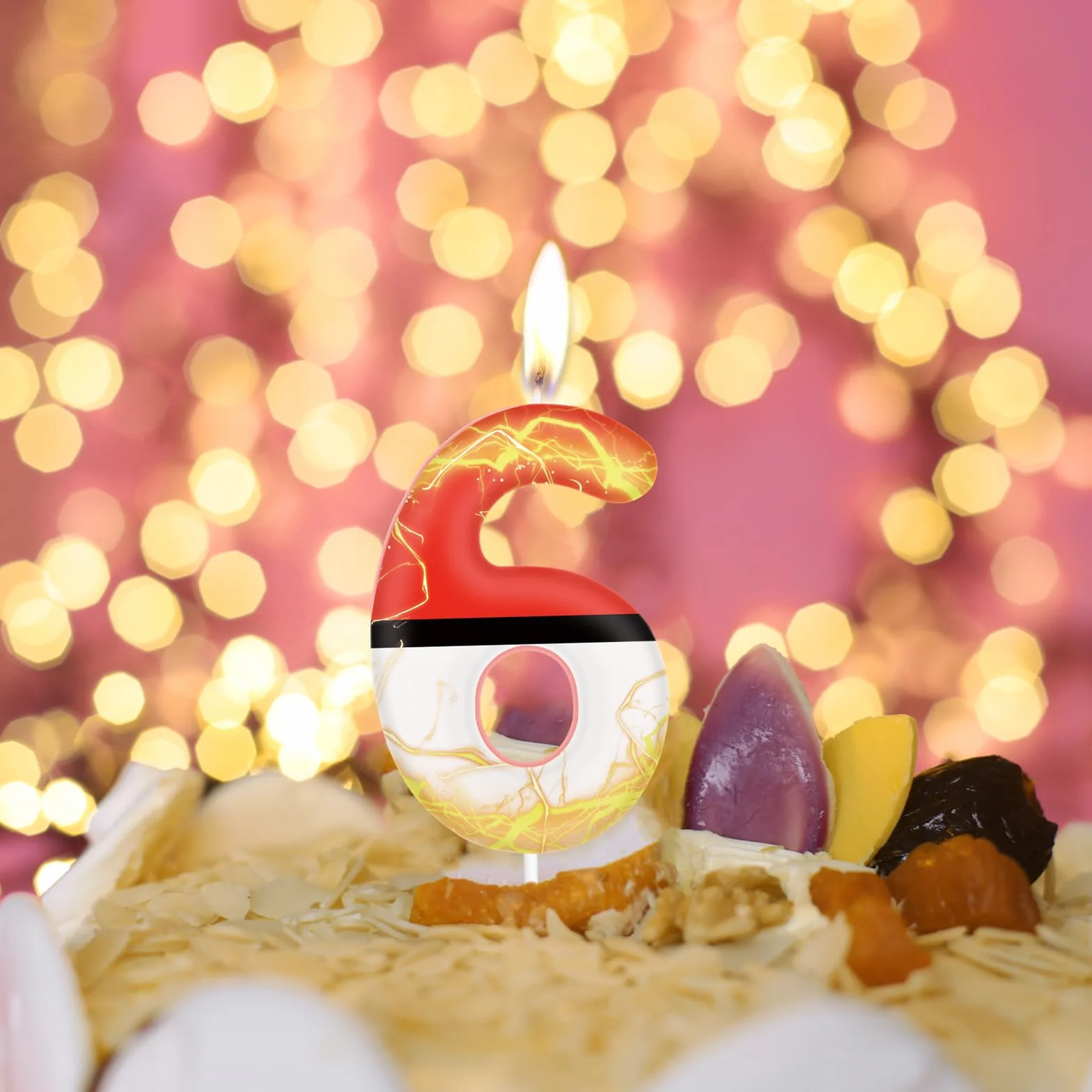 Bougie d'anniversaire dessin animé numéro 6 pour gâteau, décoration fête fille garçon, topper animé