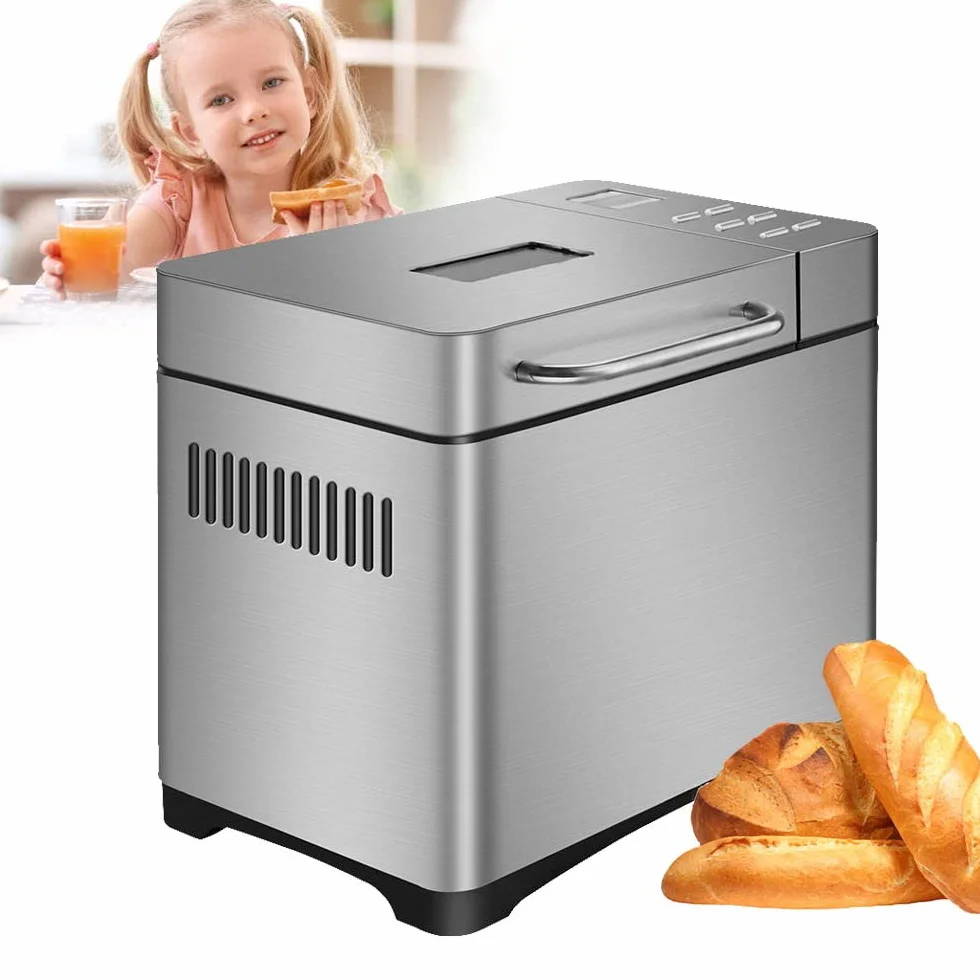 Machine à pain 19 en 1 acier inoxydable 650 W panneau tactile numérique