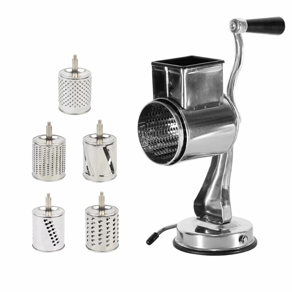 Moulin à tambour en acier inoxydable 5 tambours broyeur manuel pour pommes de terre fruits légumes