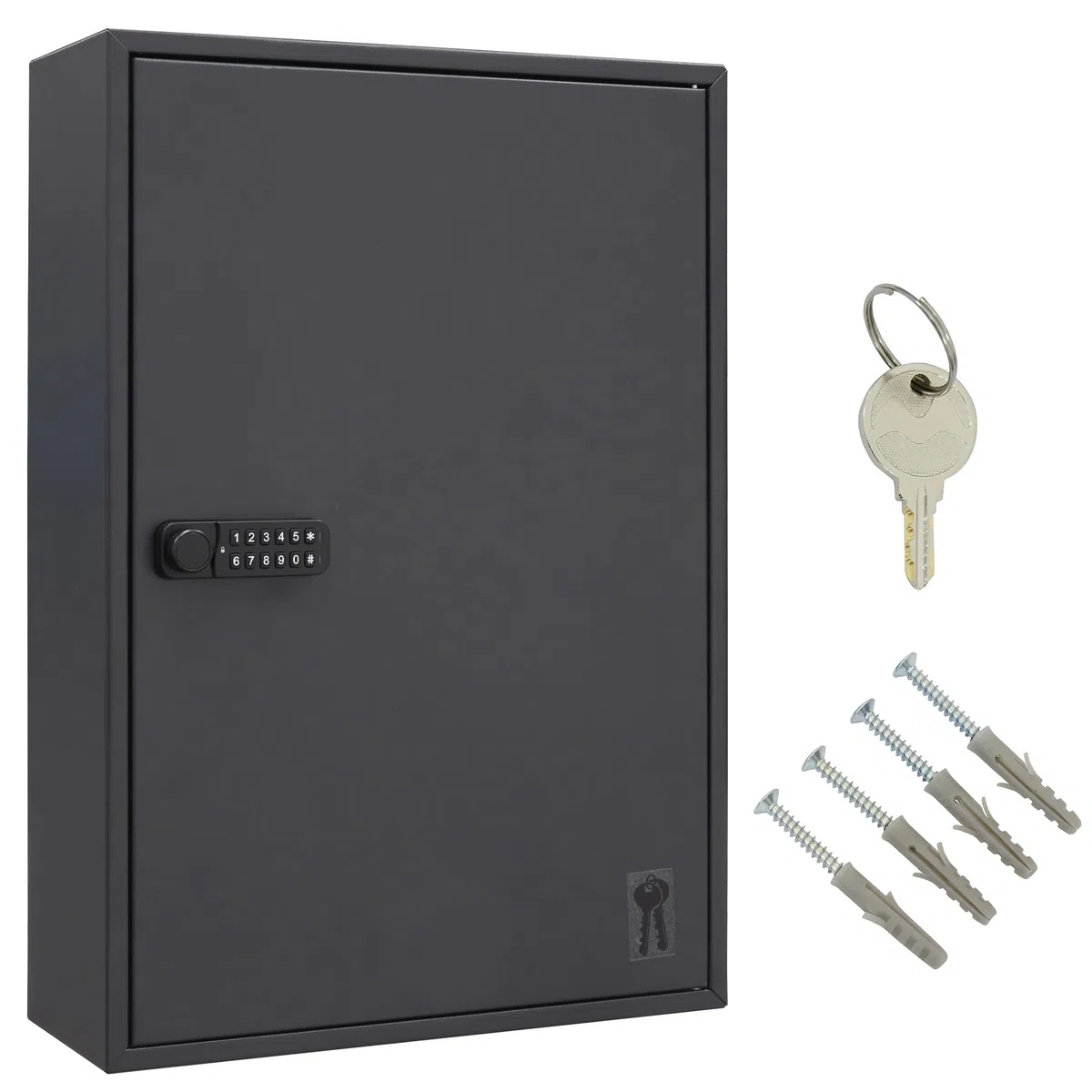 ARREGUI PL200EN Armoire à clés 200 Crochets réglable | Boite à cléf Murale Verrouillage electronique IP65 à Code programmage | Placard Murale pour Rangement de 200 clefs | 55 x 38 x 14 cm | Noir