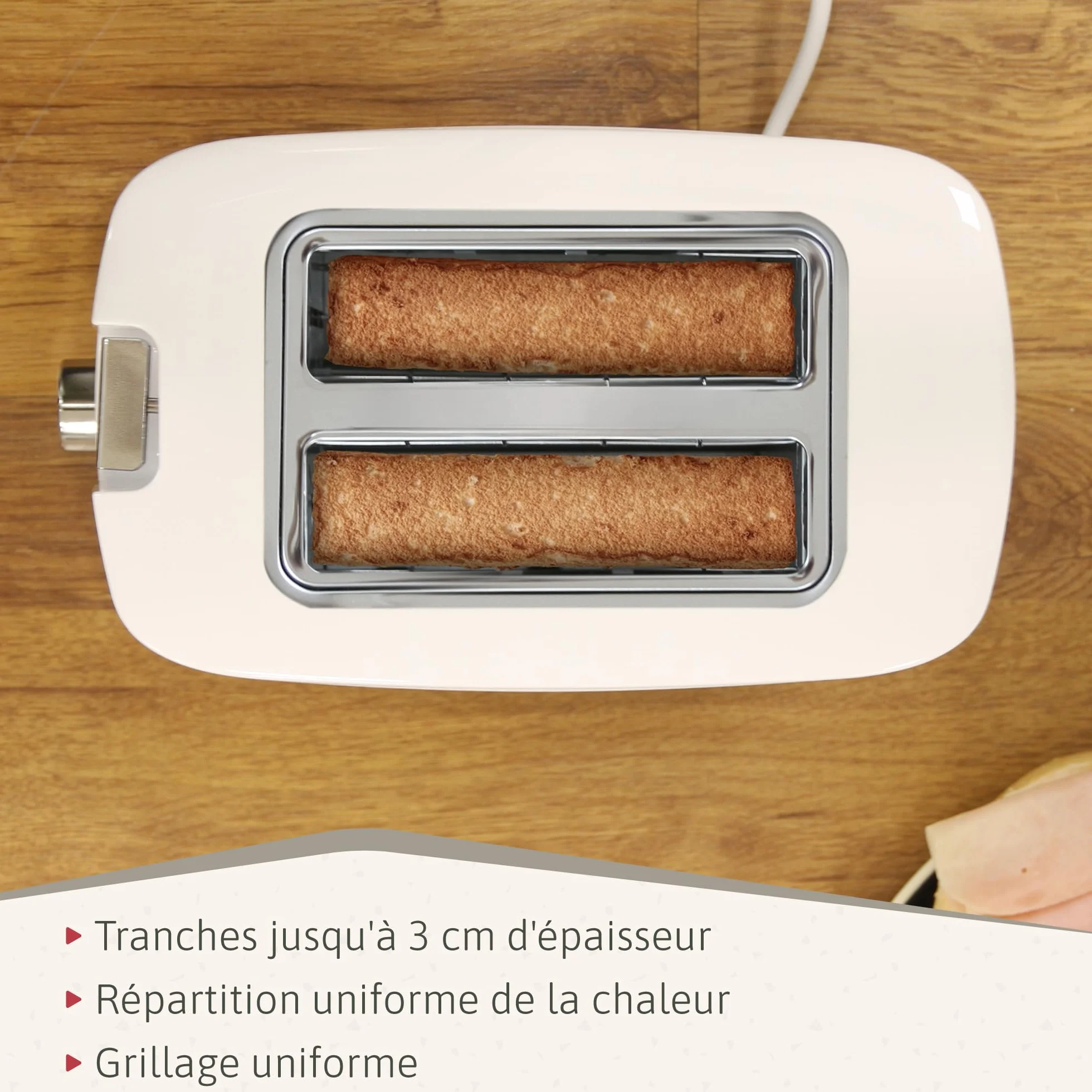 Grille Pain 2 Fentes Tranches Larges 7 Niveaux de Dorage Bouilloire Électrique 1,7 L 2200 W sans BPA Pack Petit Déjeuner Électroménager Blanc