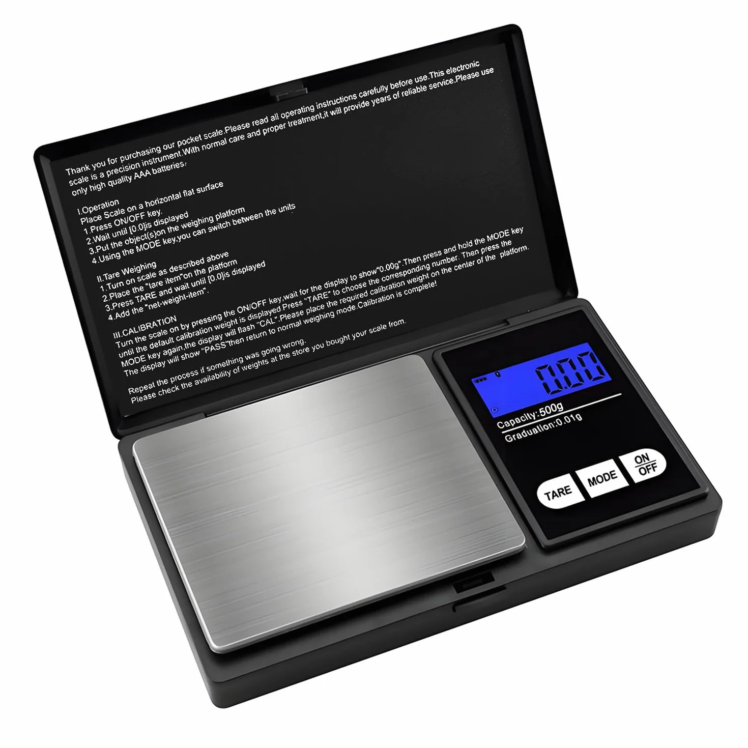 GeekerChip Balance de Precision 500g/0.01g Écran LCD Rétroéclairé Balance de Cuisine Numérique avec Tare