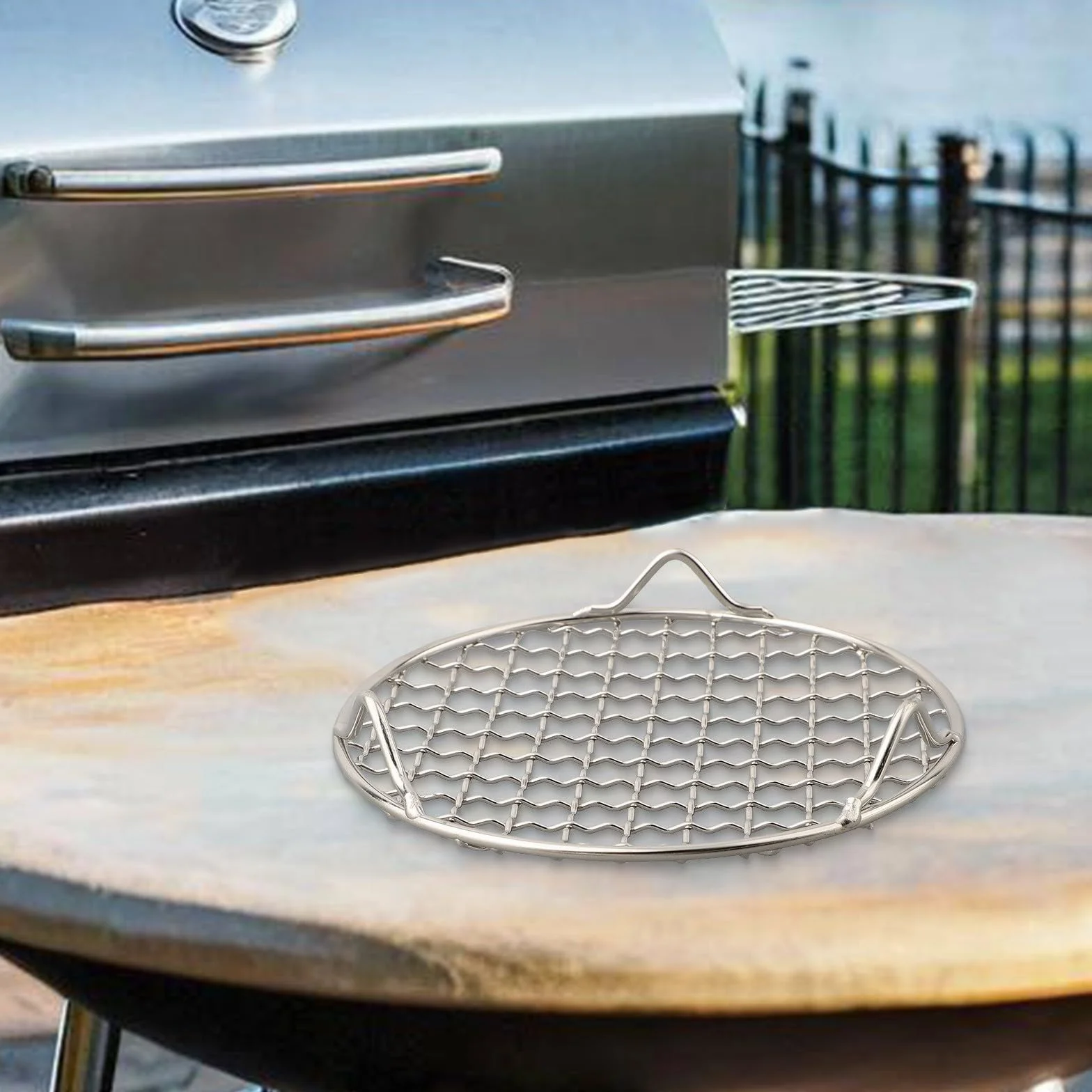 Grille de refroidissement ronde acier inoxydable 201 13-35 cm pour cuisson vapeur barbecue friteuse air 26 cm
