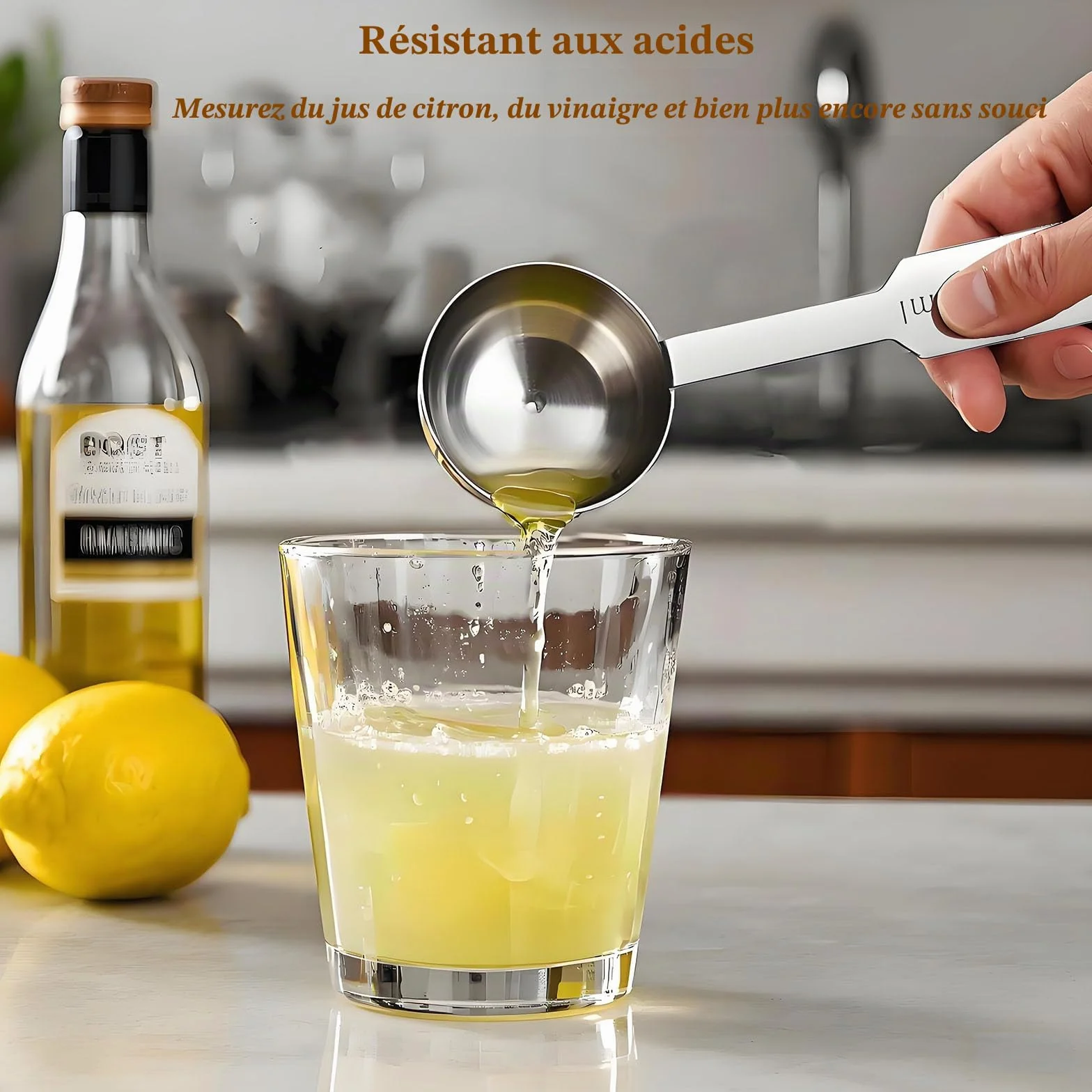 Cuillères et Tasses à mesurer en Acier Inoxydable Lot de 10 pour Cuisine