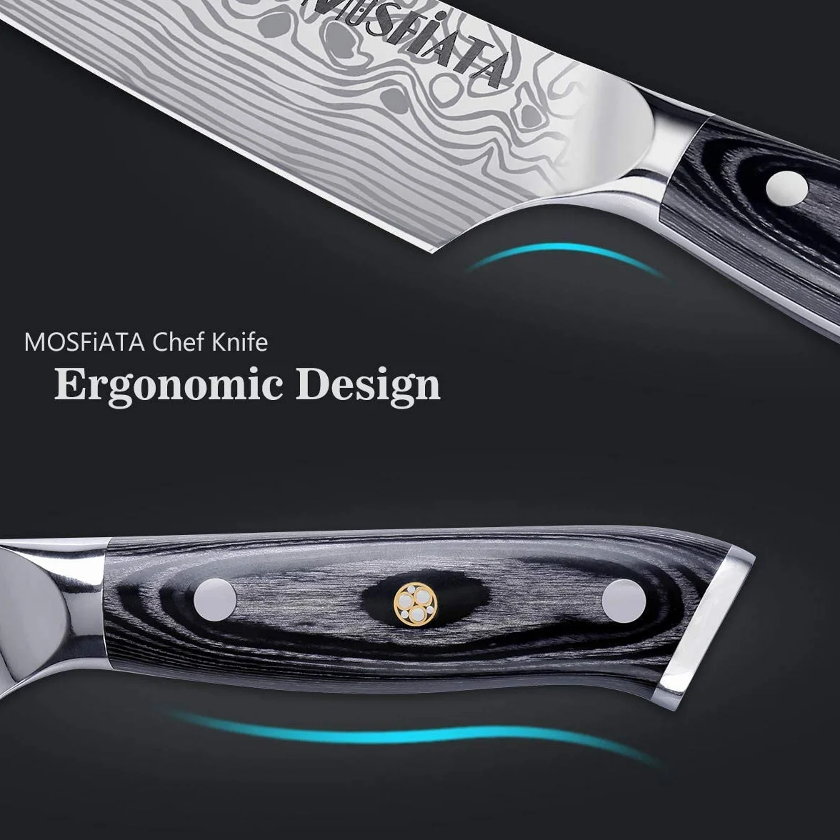 Couteau de cuisine professionnel acier inoxydable 20cm avec gaine MOSFiATA