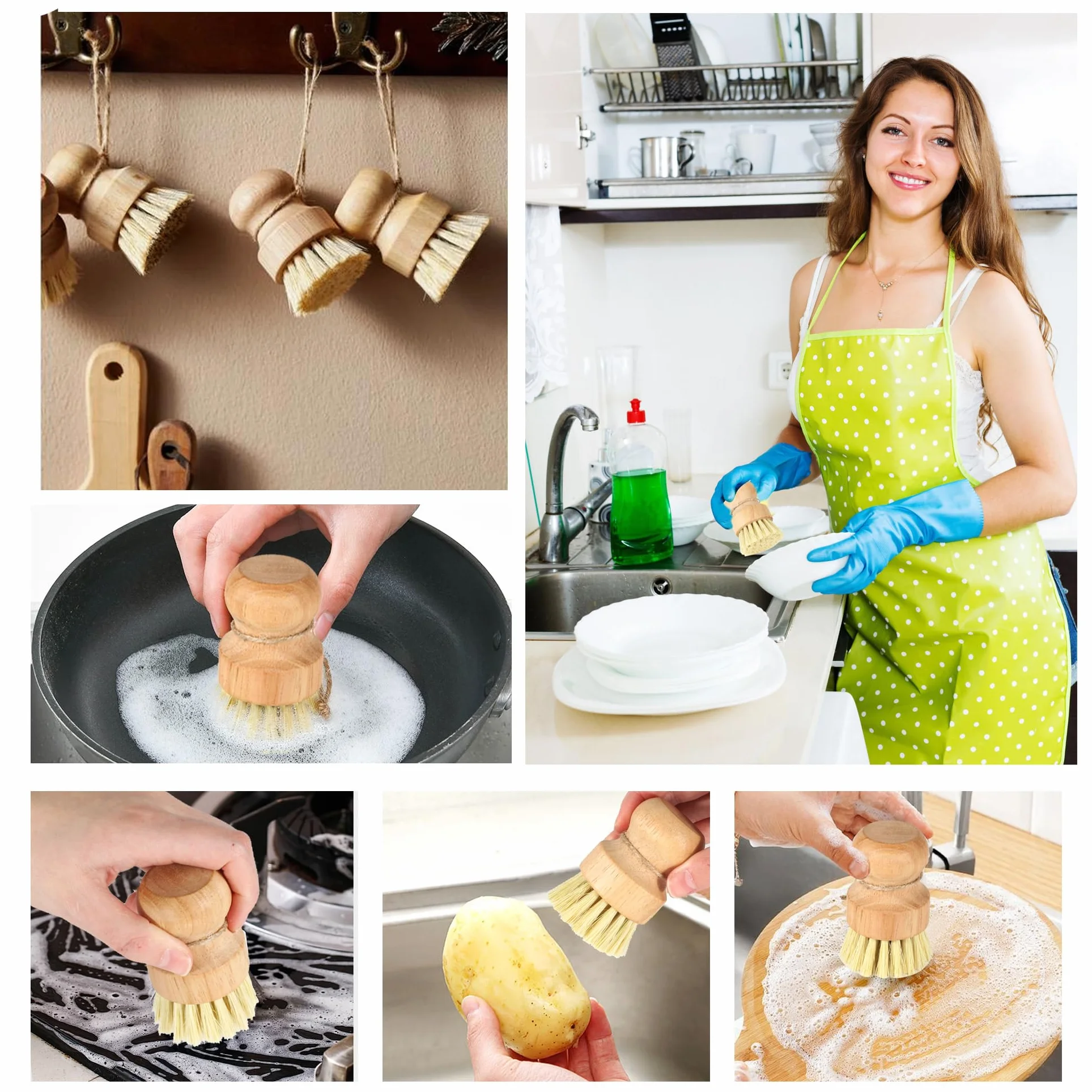 Lot de 2 Brosses à Champignons pour Légumes et Vaisselle
