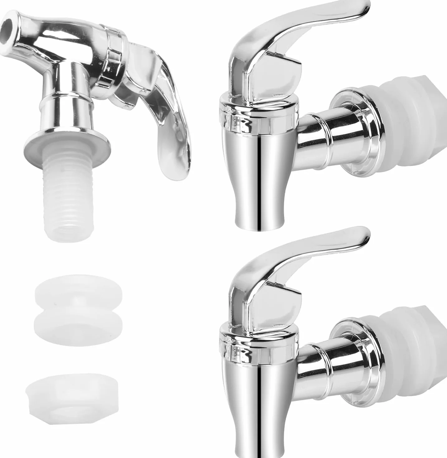 Lot de 2 robinets de rechange en acier inoxydable pour distributeur d'eau froide et chaude