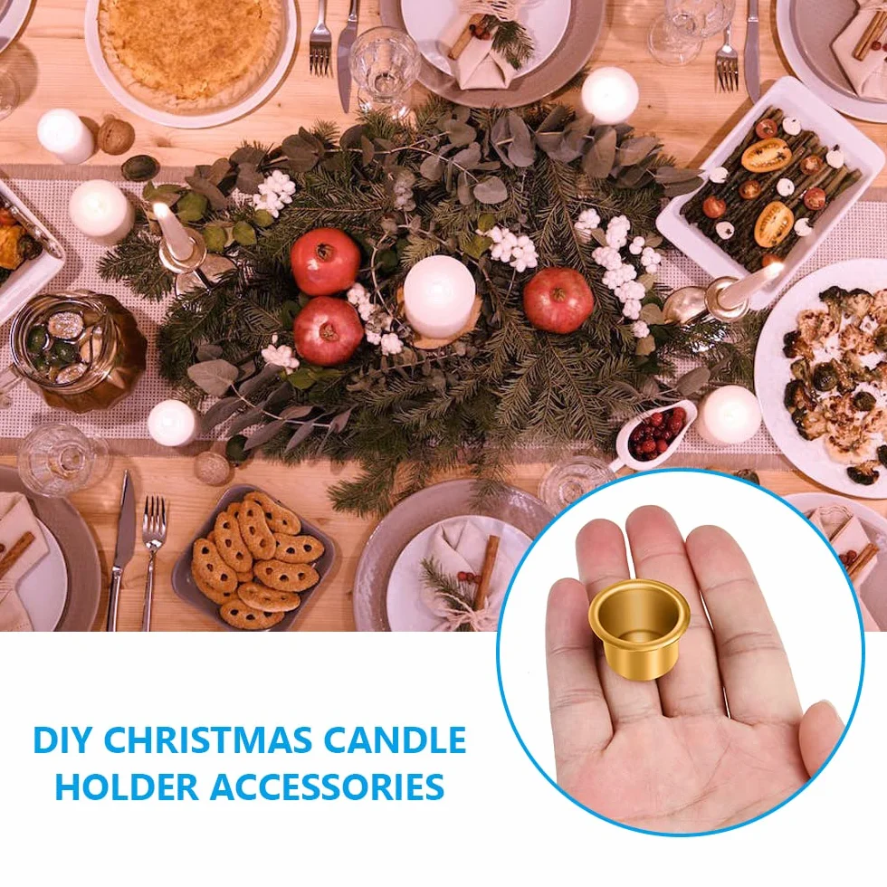 AOMIG Aluminium Insert de Bougeoir Noël, 30 Pièces Support Métal Bougie