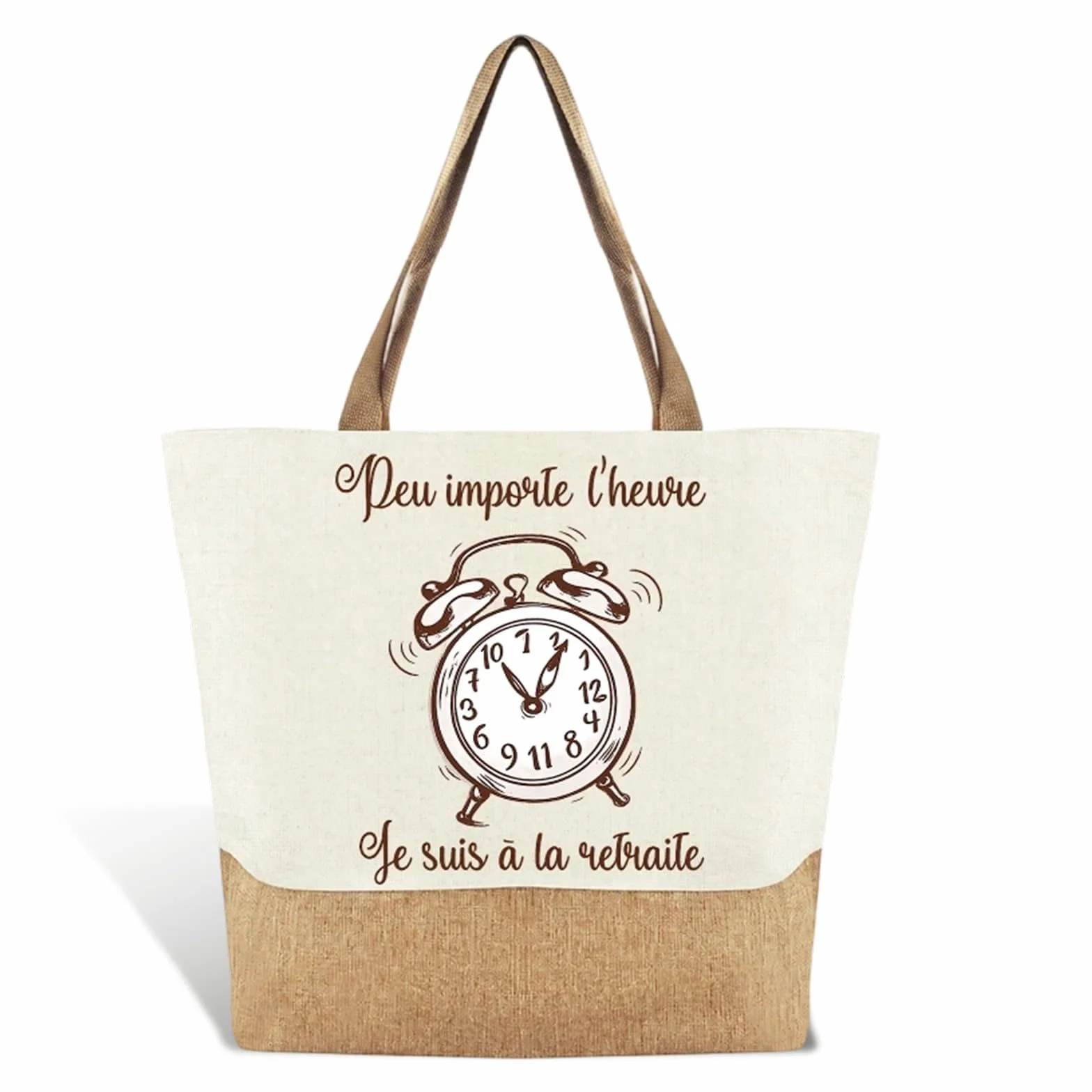 Sac Cabas Toile Robuste Porte-Clés Cadeau Retraite Femme