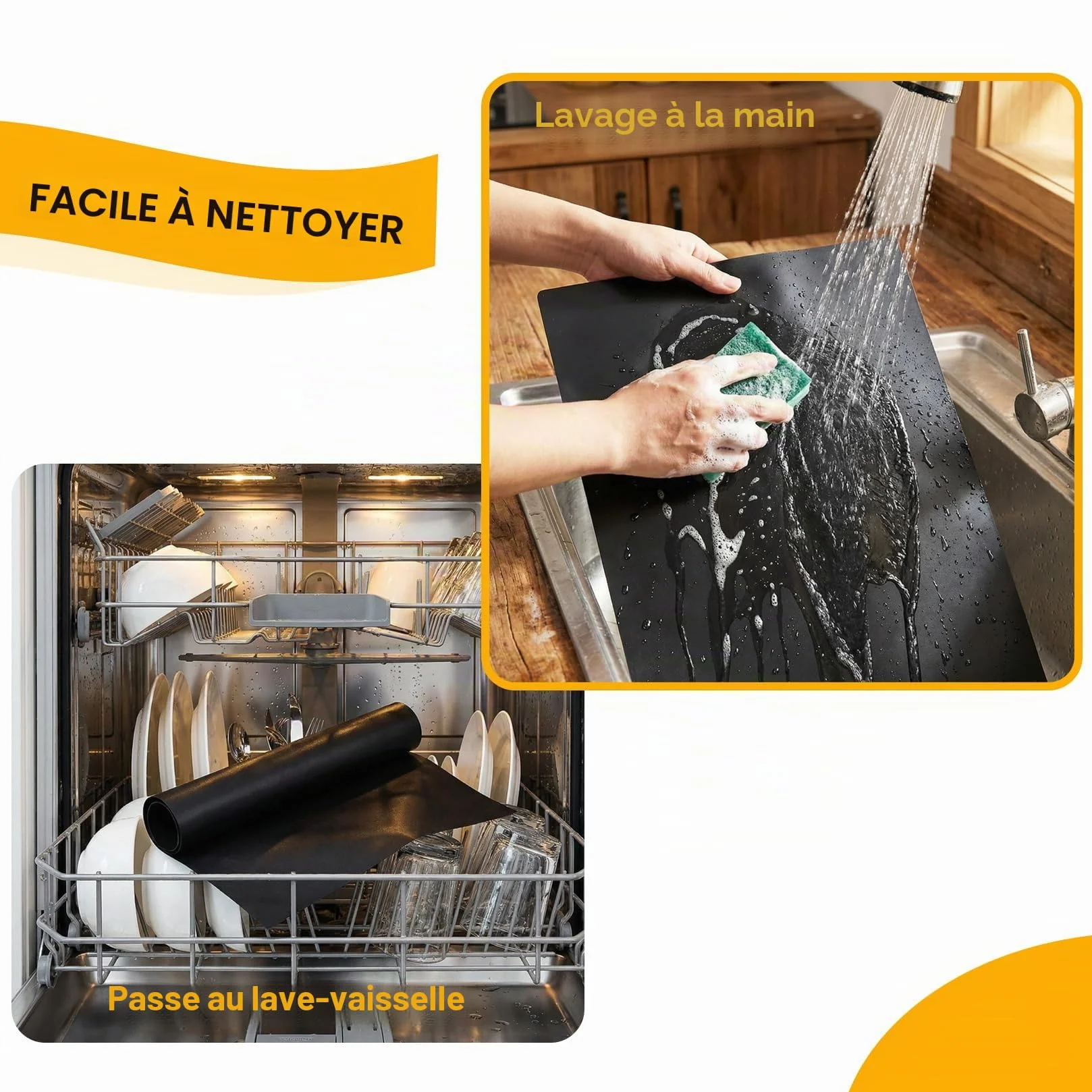 Tapis de Four Réutilisables Anti-adhésif 40 x 33 cm Protection Fond de Four pour Grill Gaz Électrique
