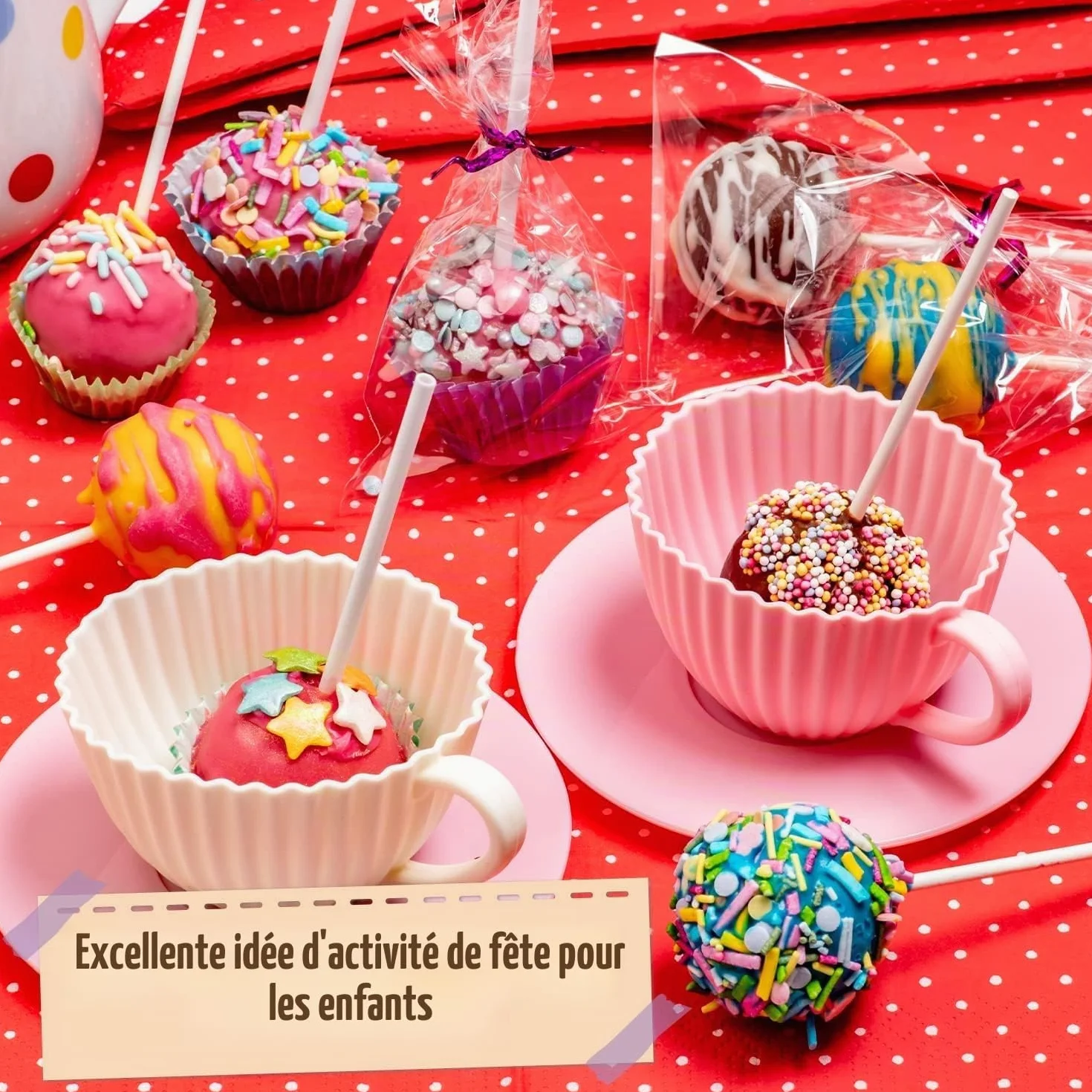 GirlZone Kit Pâtisserie Cake Pops Craze pour Enfants, Moule Silicone Cupcake, Cadeau Fille 10 ans