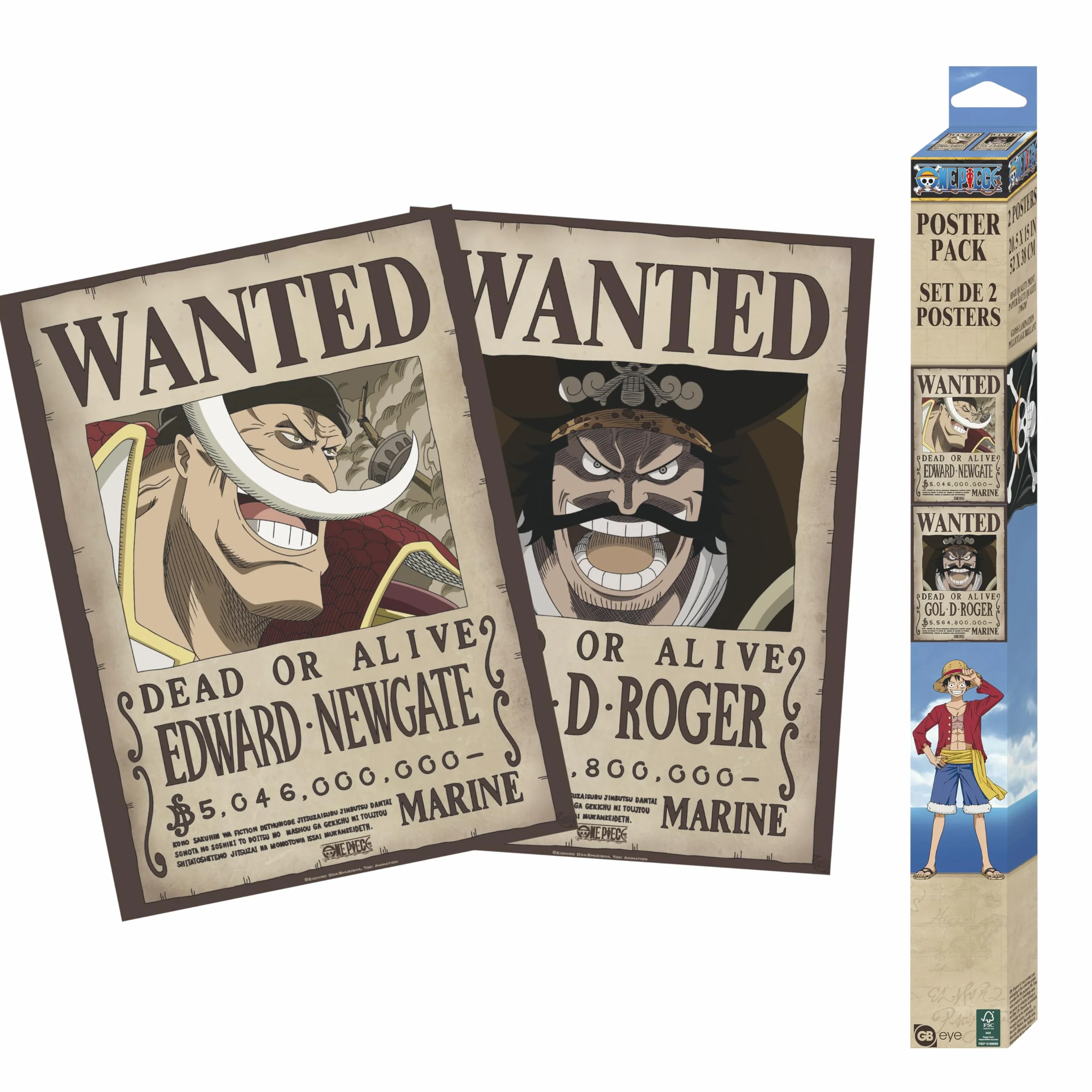 GB eye ONE PIECE Set 2 Chibi Posters Wanted Roger Whitebeard