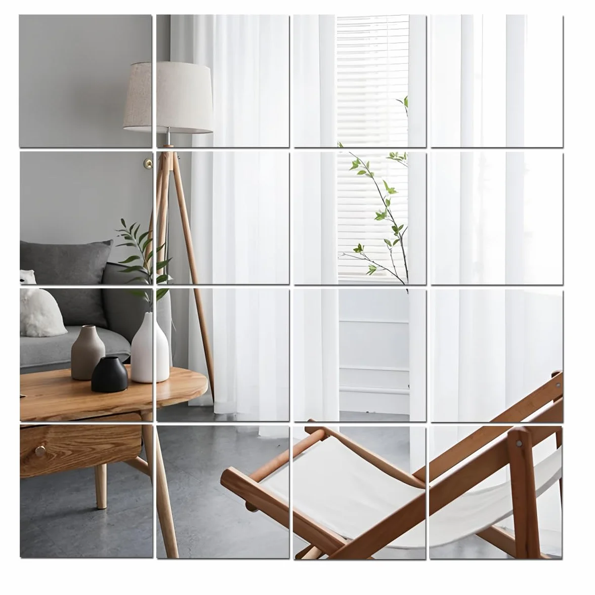 Autocollants en miroir acrylique HD pour murs, carreaux bricolage, miroir autocollant sans verre incassable (Lot de 10/16)