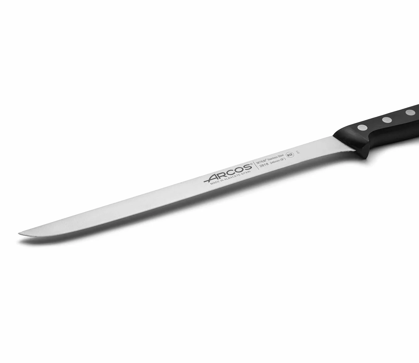 Arcos Couteau à Jambon Acier Inoxydable Lame 240 mm Manche Polyoxyméthylène Série Universelle Noir
