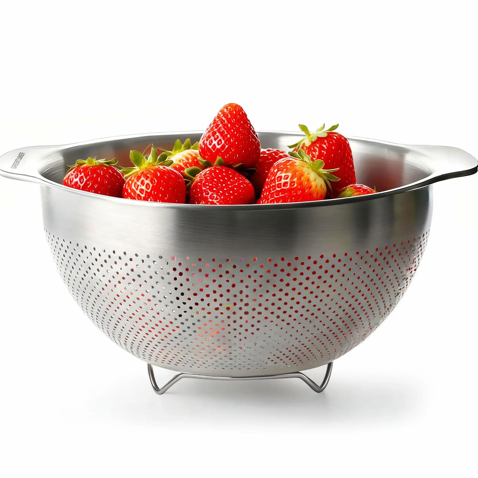 Passoire de cuisine en acier inoxydable 2 poignées grande passoire micro-perforée pour pâtes légumes