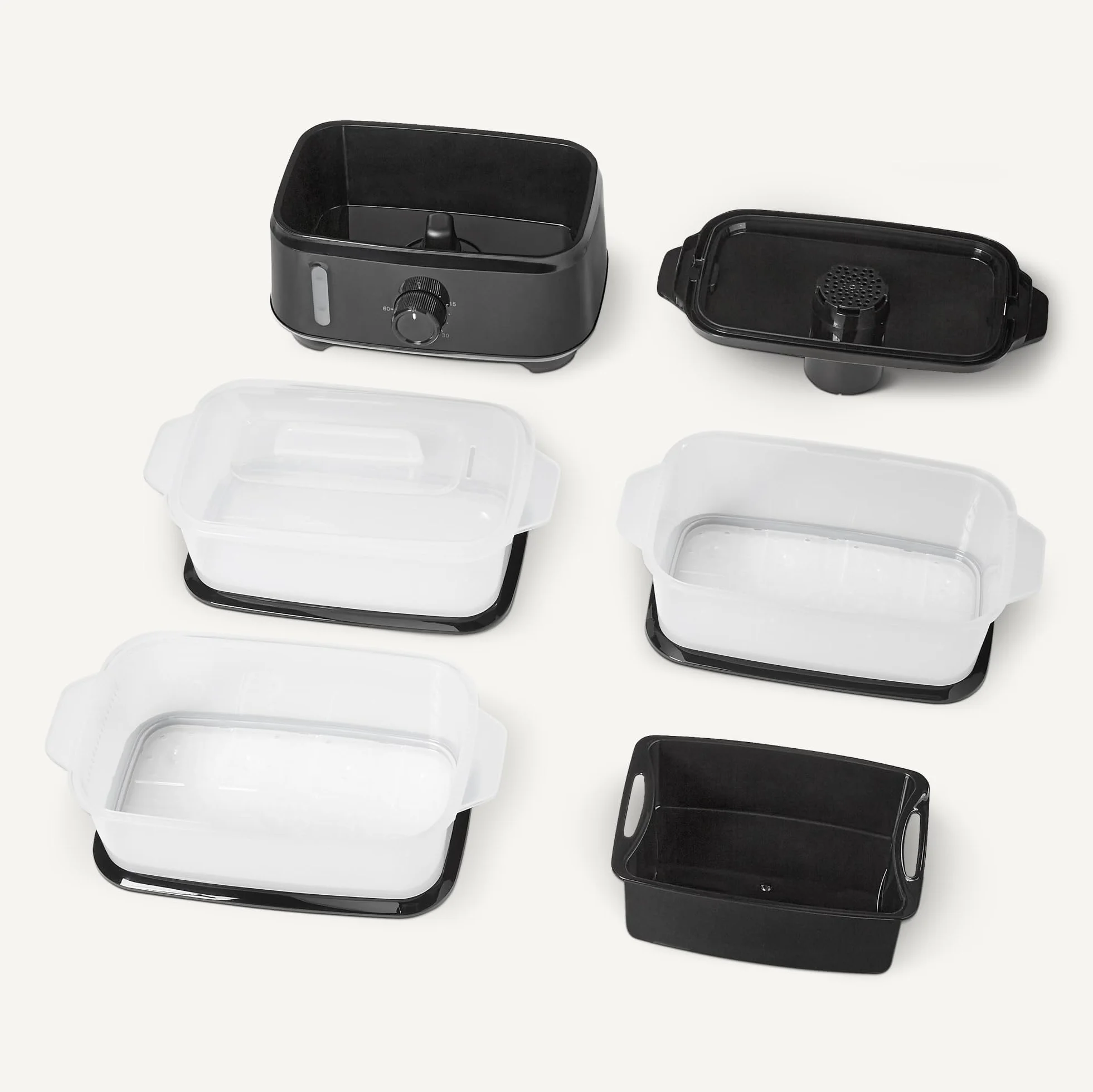 Amazon Basics Cuiseur à Vapeur Électrique 3 Étages 9L 950W Noir