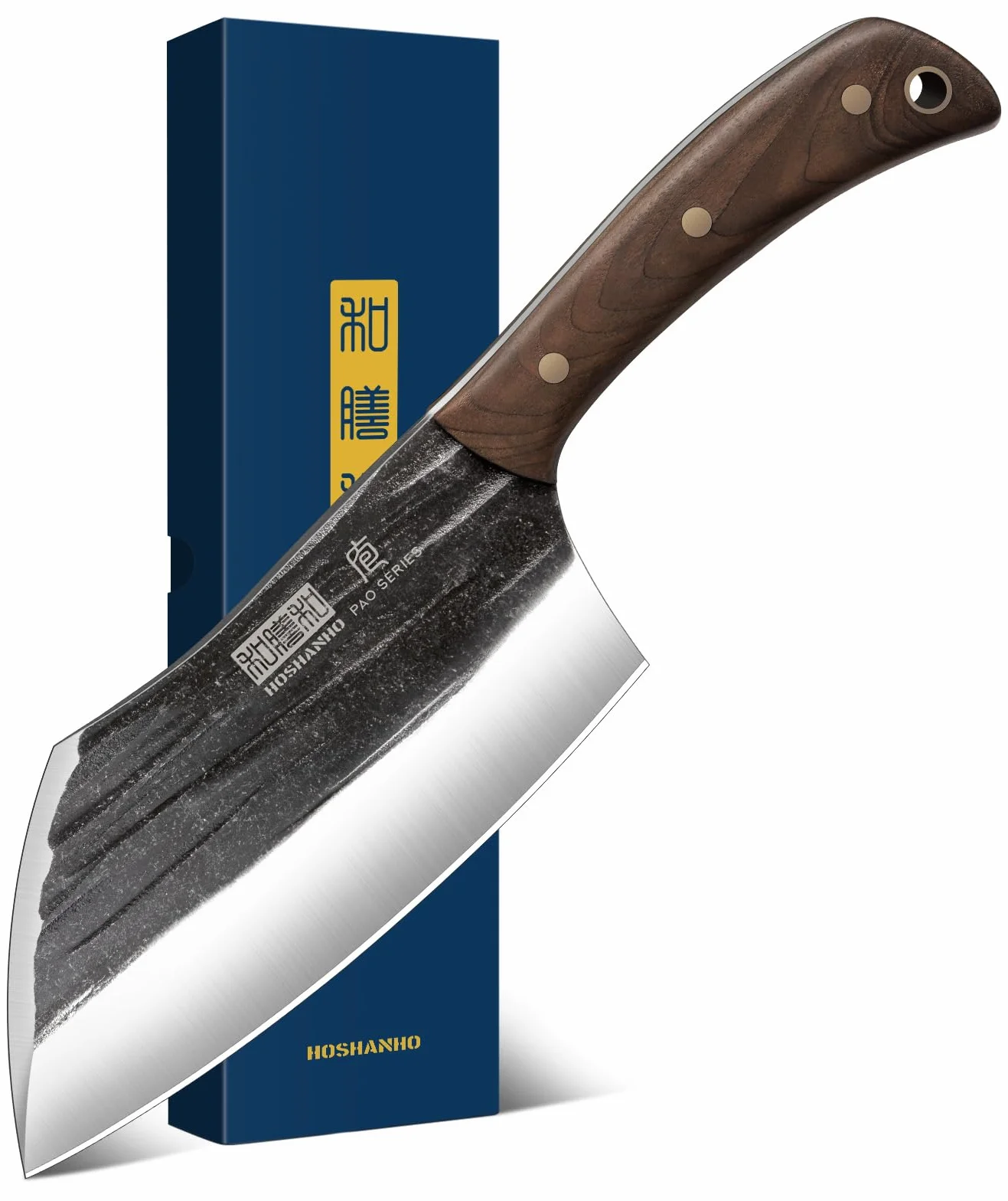 HOSHANHO Hachoir de 15,2 cm forgé à la main - Couteau de boucher pour viande, cuisine et camping