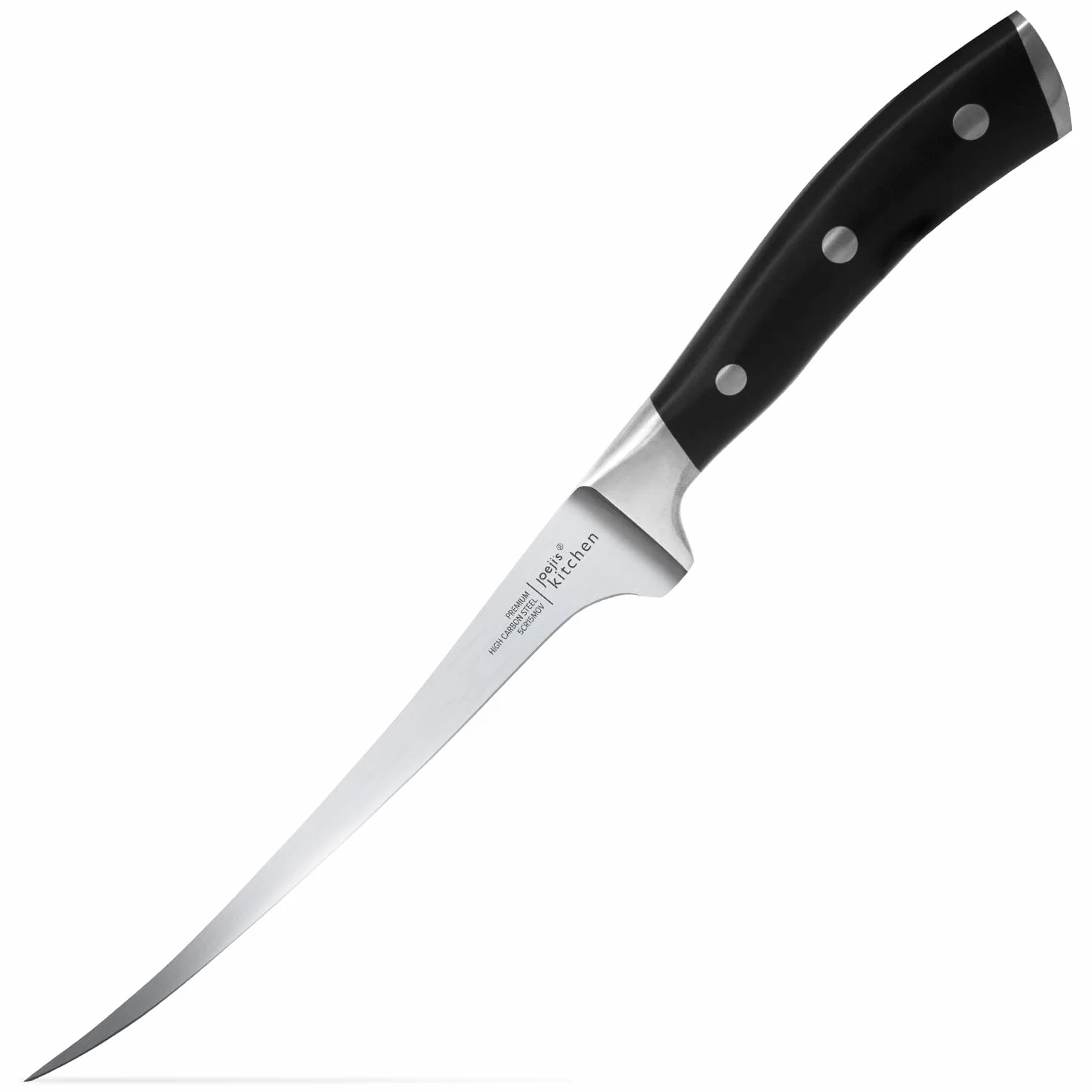 Couteau Filet Poisson Professionnel Acier Inoxydable 31 cm Noir