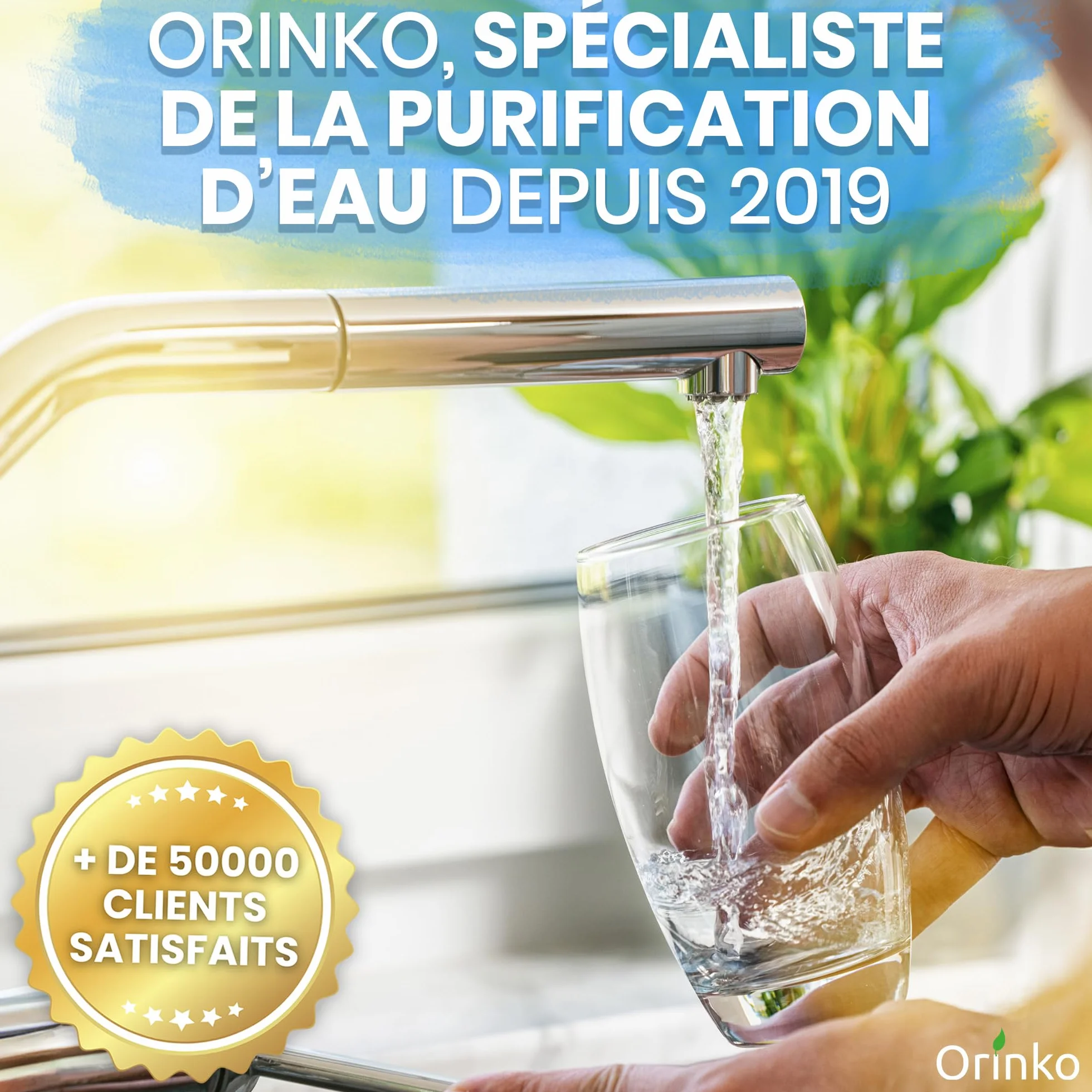 ORINKO Filtre à Eau par Gravité 8,5 L 4 Cartouches Charbon Actif Purificateur d'Eau Fontaine Filtrante