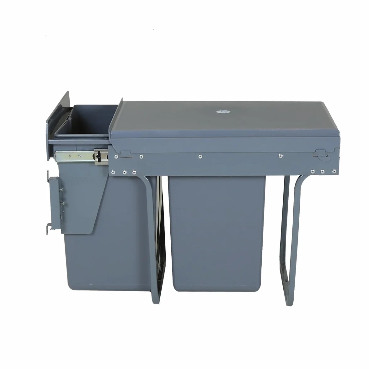 CHARLES BENTLEY Poubelle encastrable cuisine 2 bacs 20L 40L recyclage double compartiment couvercle anti-odeurs 34Lx48Px42H cm