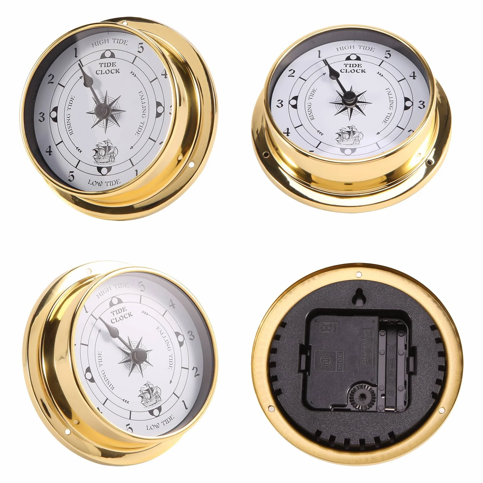Horloge des marées en cuivre marine 115 mm décoration murale bateau