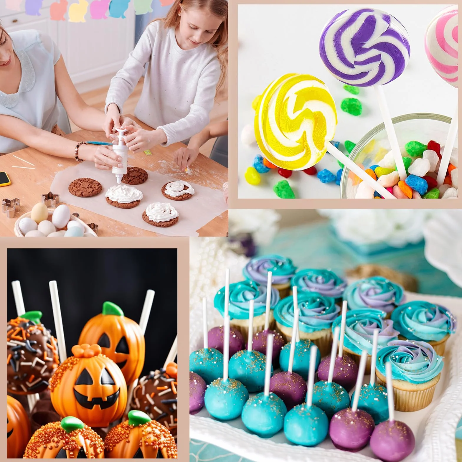 Bâtonnets en Papier pour Cake pops 15 cm x 3,5 mm Blancs 100 pièces