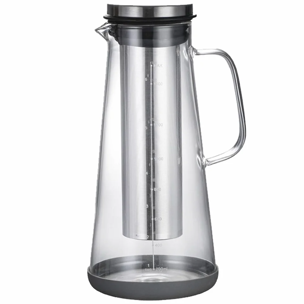 Pichet en verre 1400 ml avec base silicone
