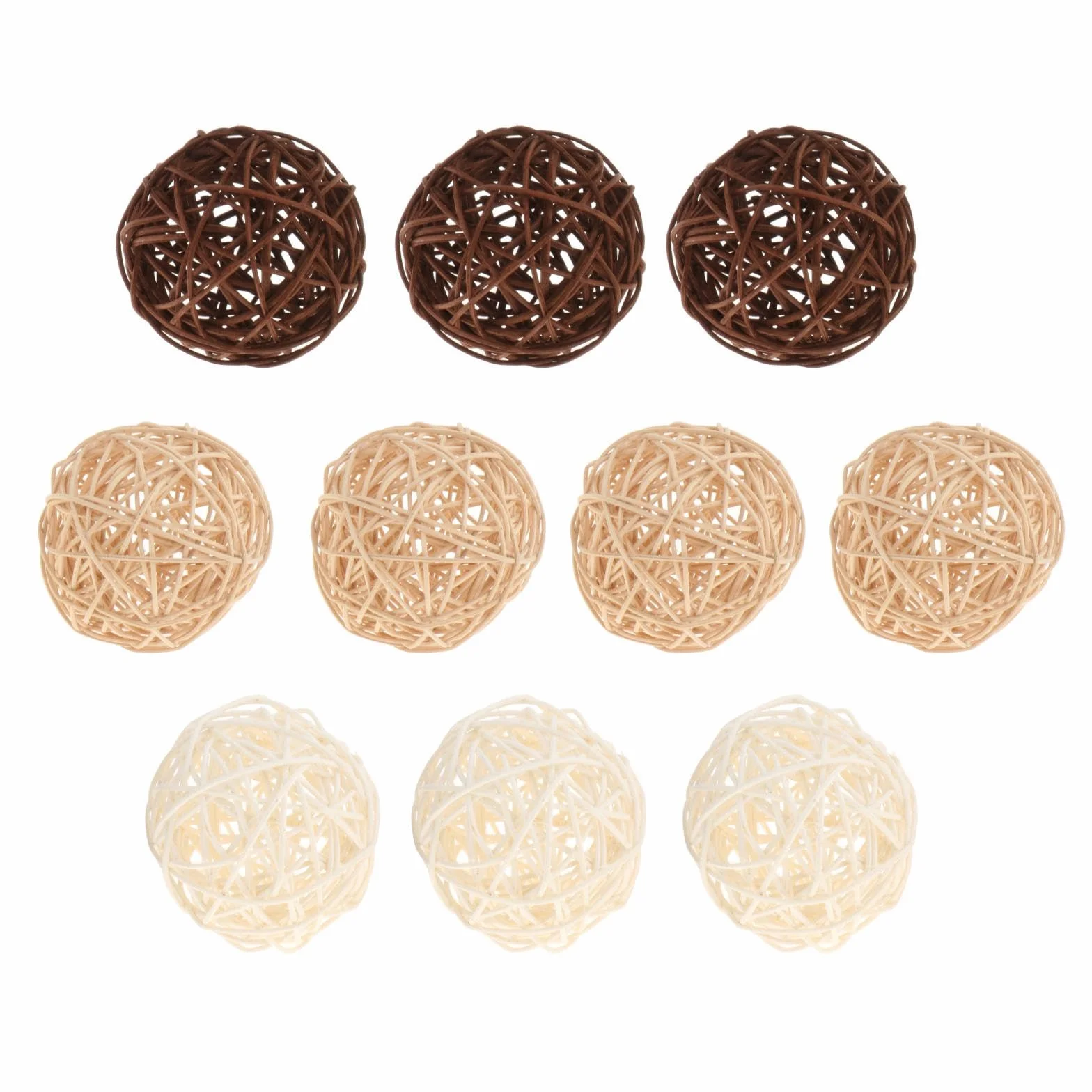 Boules décoratives en rotin Naturel Lot de 10 pièces 3 cm Remplissage pour Vase décoration intérieure