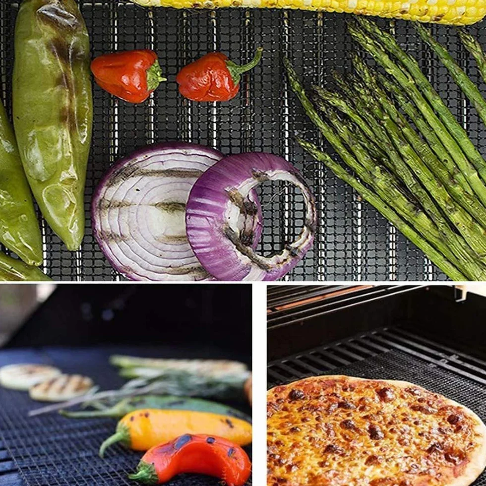 Tapis de Barbecue Anti-adhésifs Réutilisables 40 x 33cm Grille Barbecue