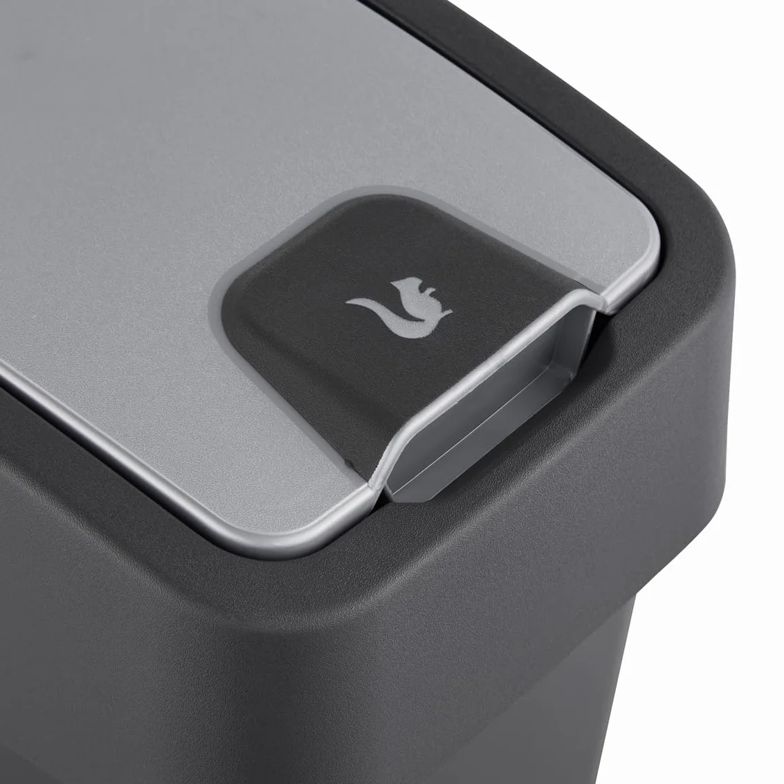 Keeeper Poubelle avec Couvercle Rabattable Soft Touch 10 L 29.5x18x36.5 cm Gris Graphite