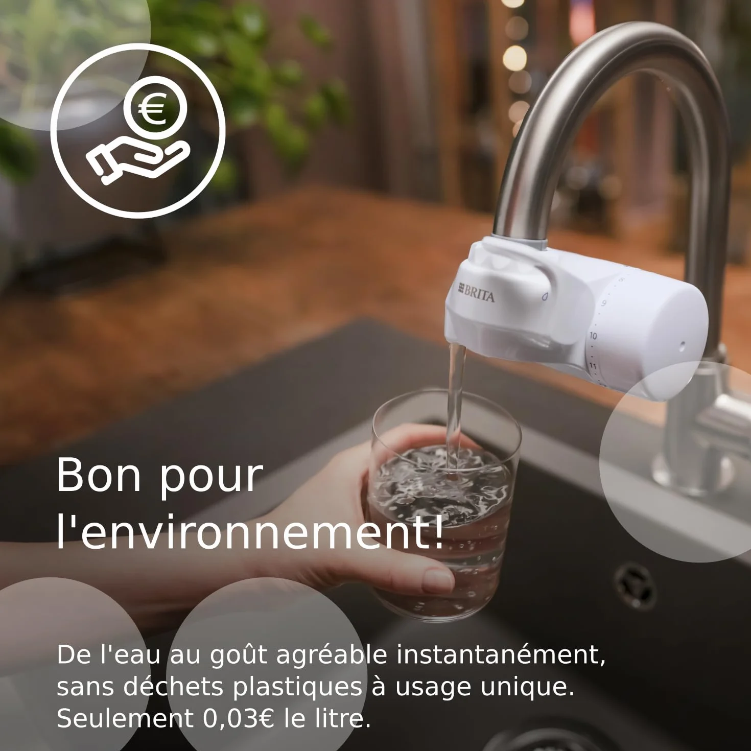 BRITA ON TAP V système de filtration sur robinet blanc avec 1 filtre à eau