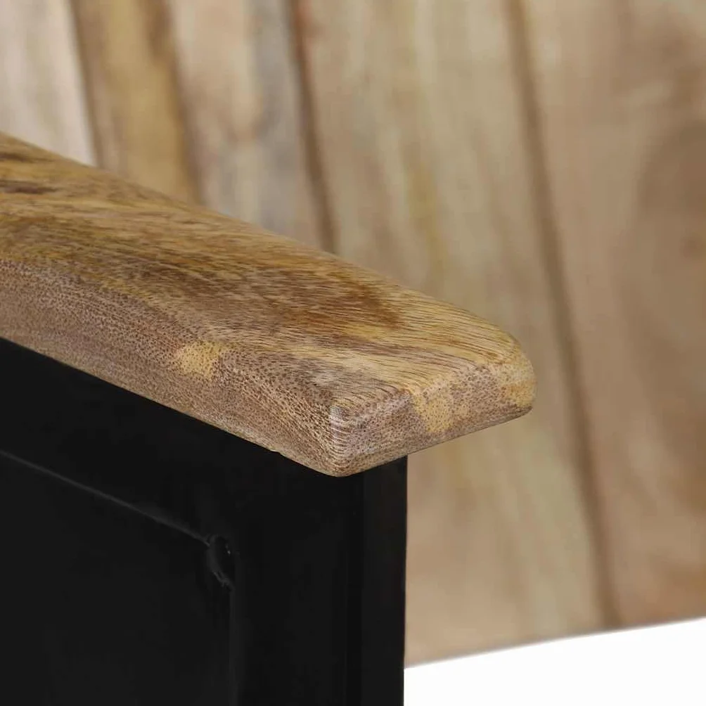 Banc à 2 Places Bois de Manguier Massif et Acier vidaXL