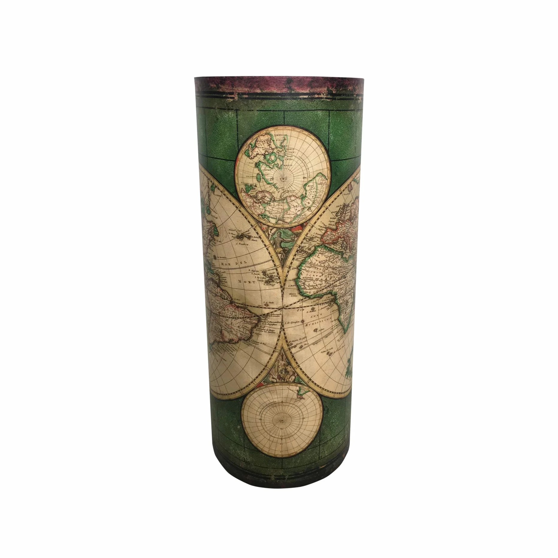 Rebecca Mobili Porte-Cannes de Marche Stockage de Parapluie Vert Beige Canvas 49,5 x 20 x 20 cm