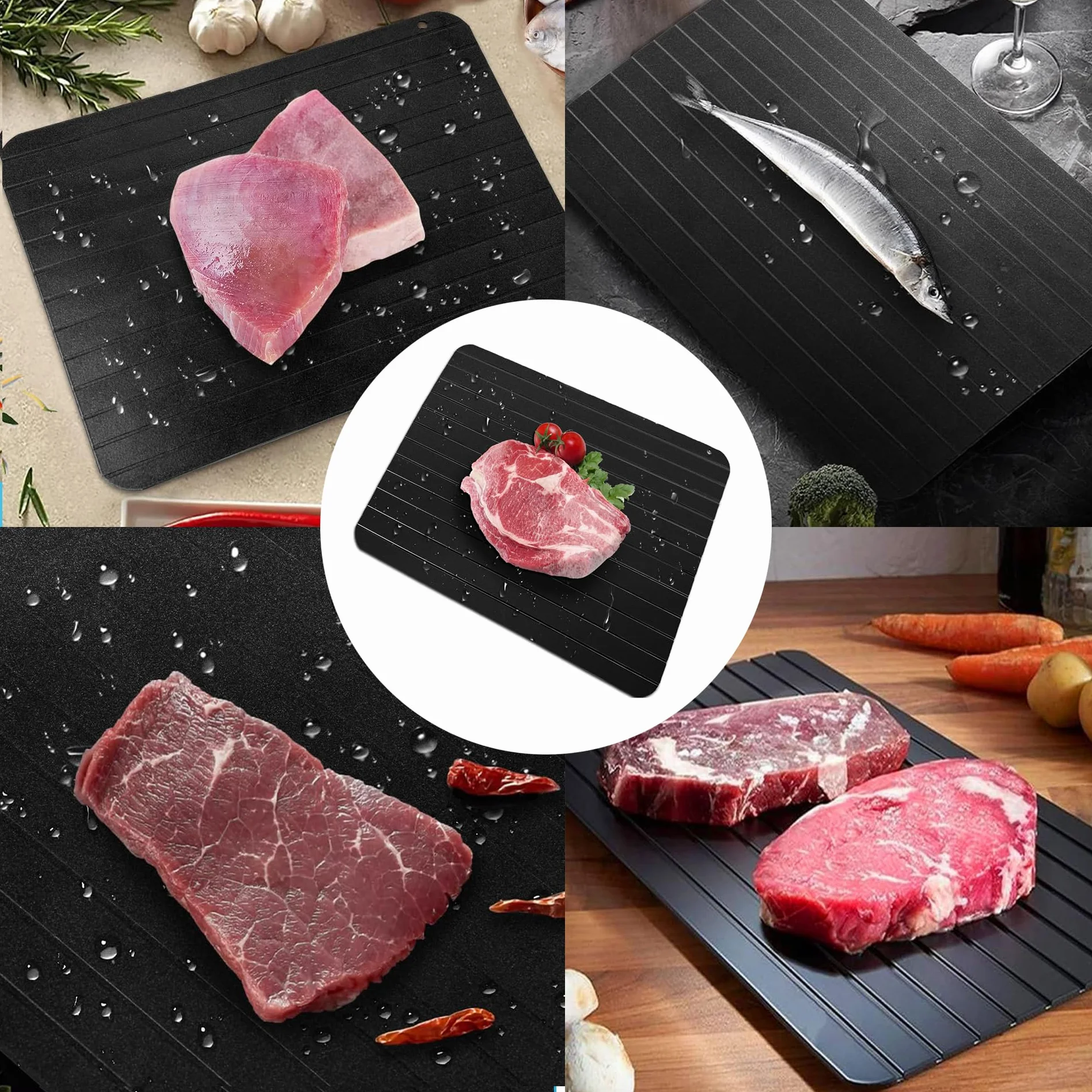 Plaque de Décongélation Rapide en Aluminium pour Viande Poisson et Aliments Surgelés