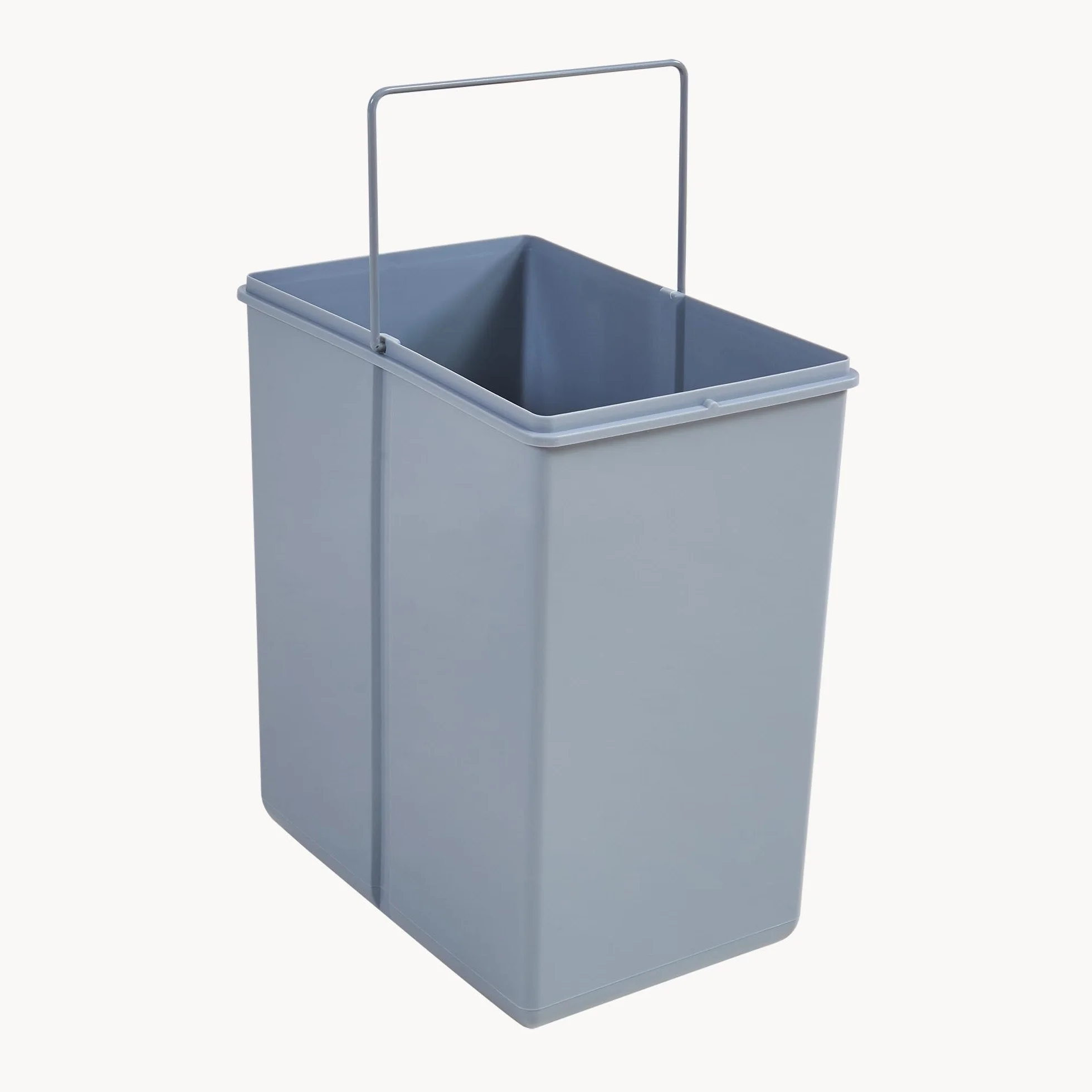 Poubelle Encastrable sur Rails Coulissants Tri Sélectif Sous Évier 1 x 20L Gris Acier Plastique 34 x 26 x 42 cm