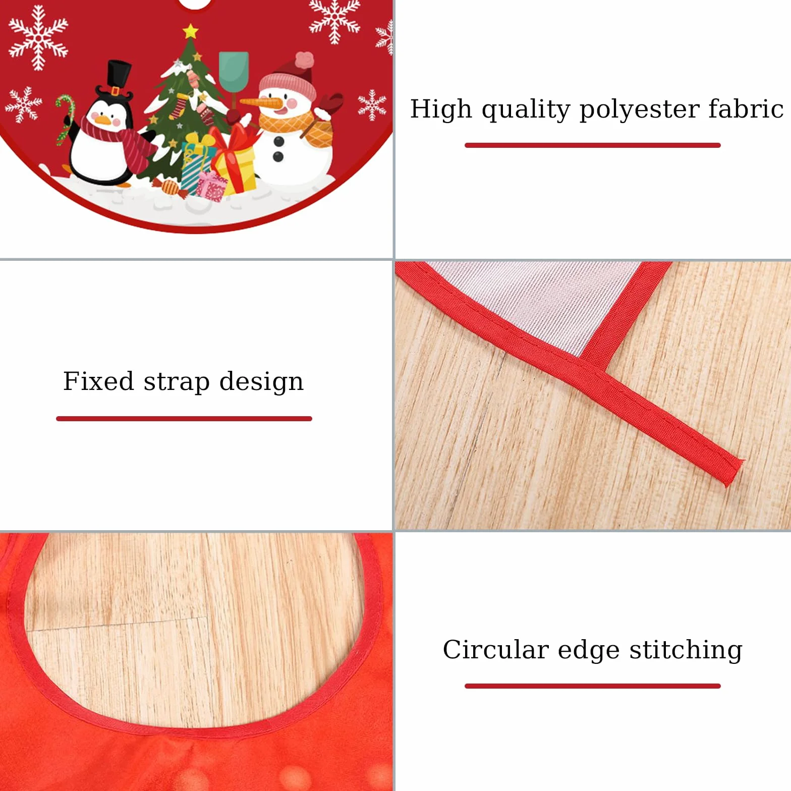 Jupe de Sapin de Noël Rouge 90cm pour Décoration d'Arbre