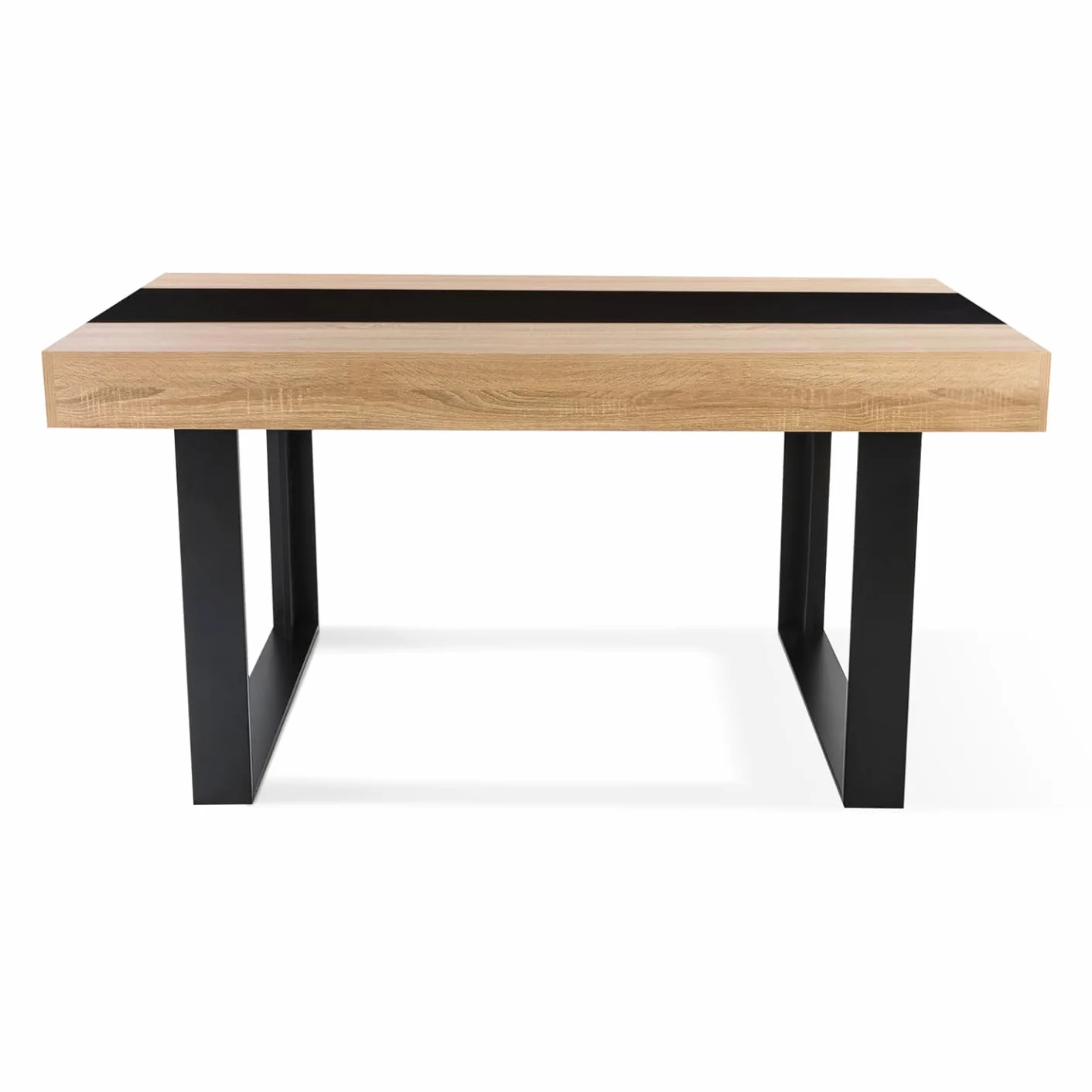 Table à Manger Rectangle Phoenix 6 Personnes Bois Noir 160 cm