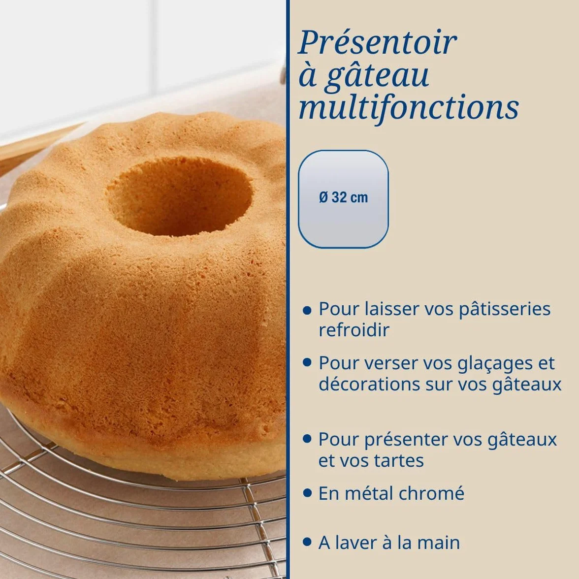 Dr. Oetker 32 cm Tarte Kuchenrost Gris