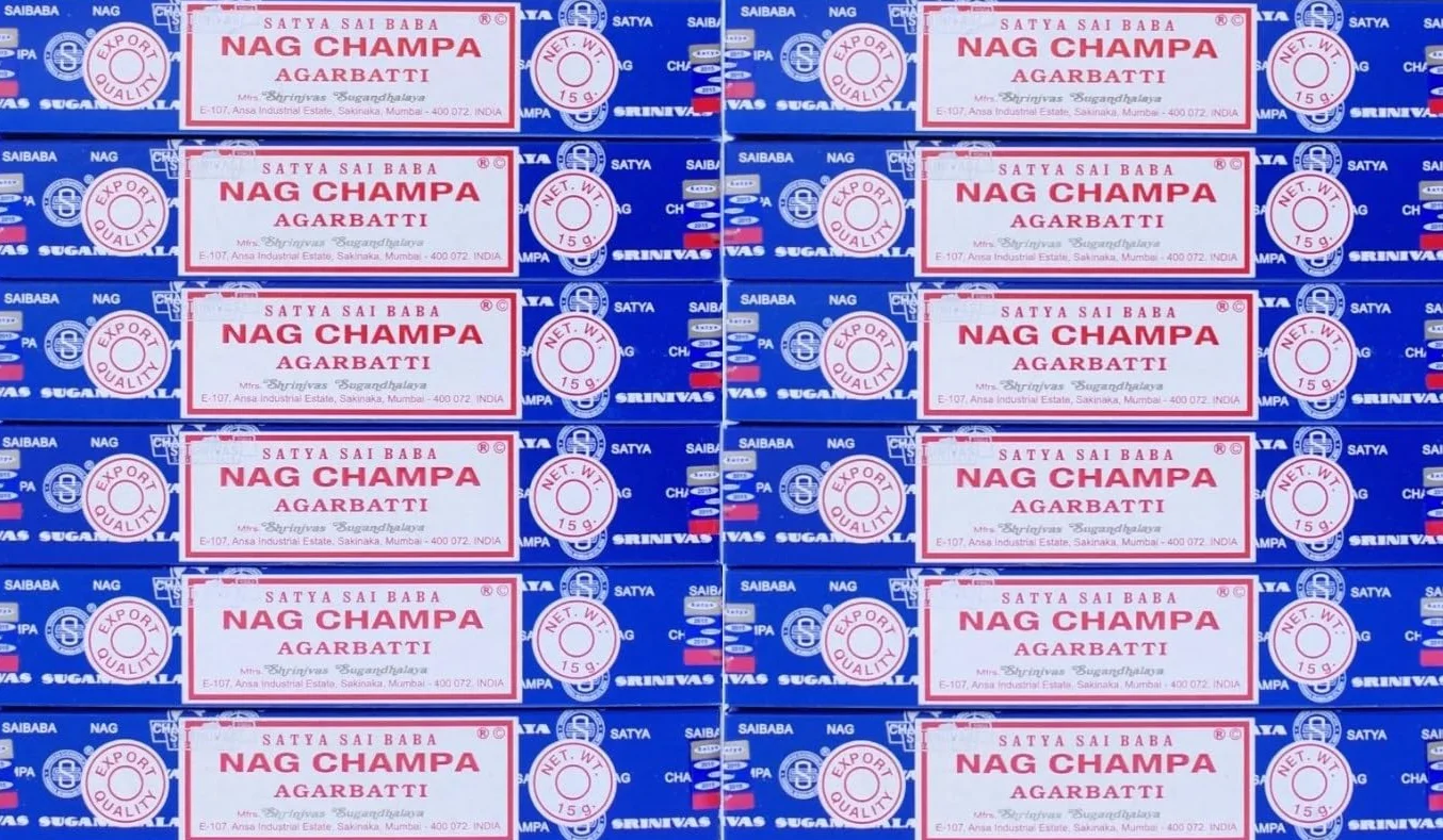 Satya Nagchampa Bâtonnets d'encens 15 g x 12 paquets
