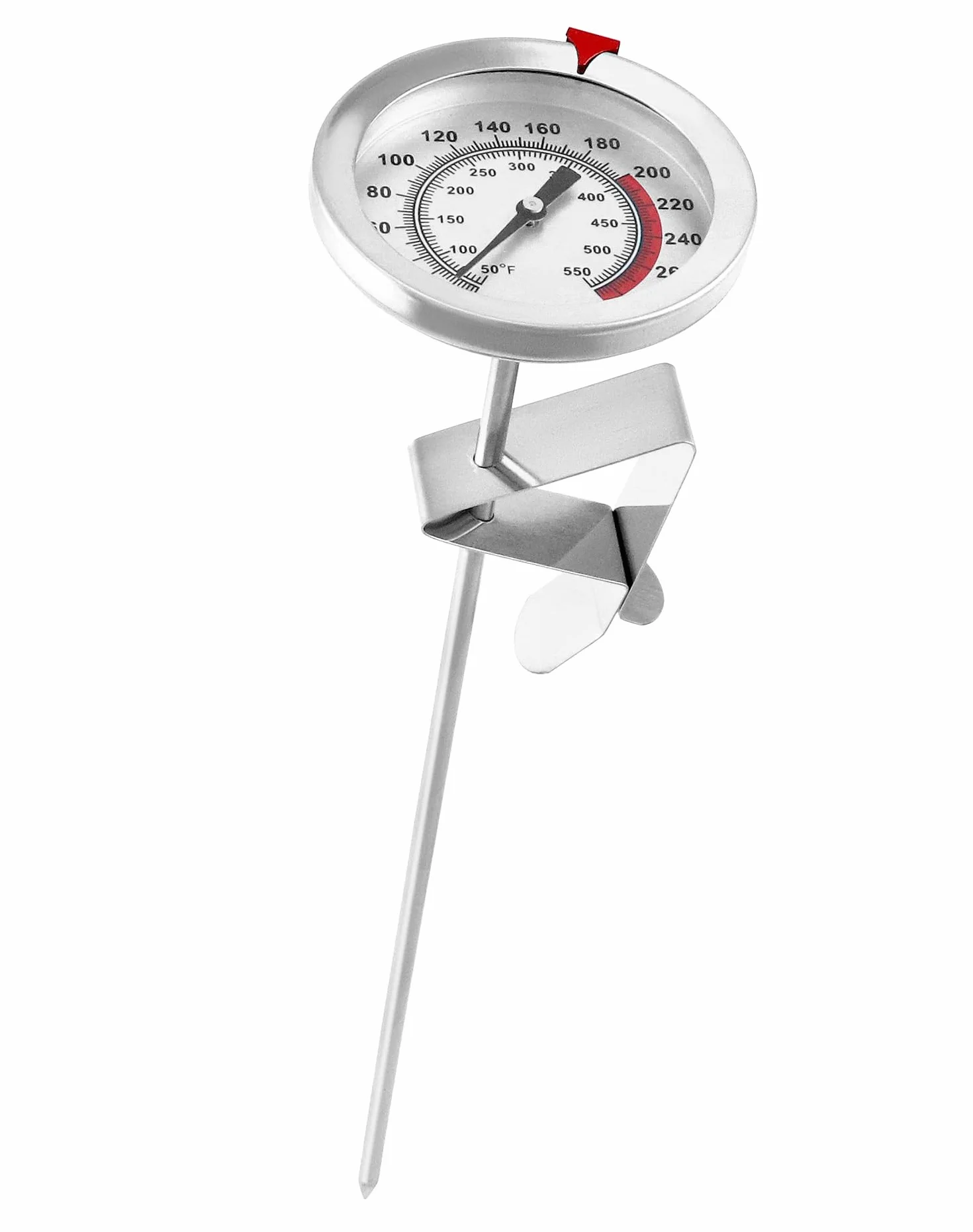 QWORK Thermomètre à friture acier inoxydable 304 290°C/550°F sonde 23 cm