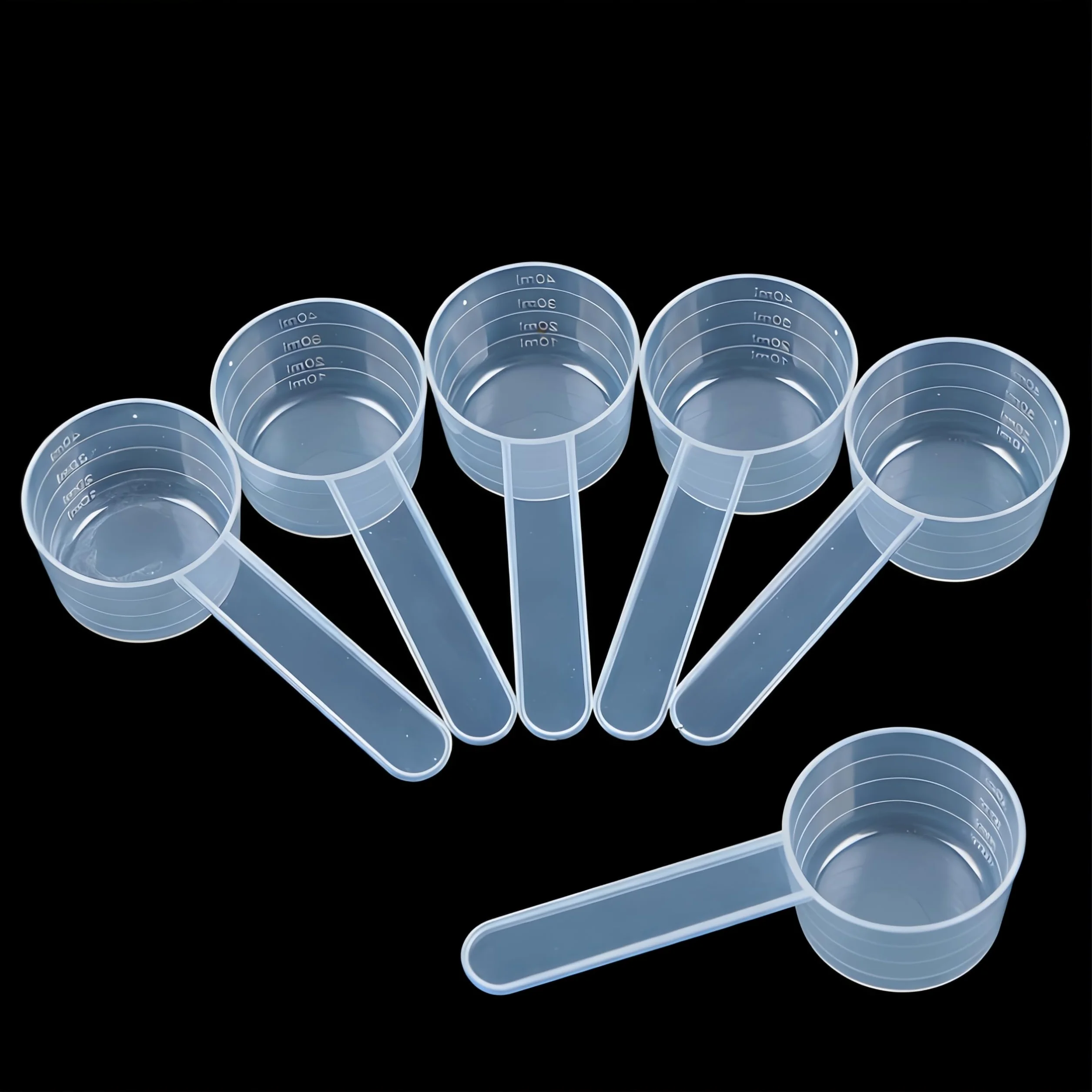 Lot de 6 cuillères doseuses transparentes avec échelle 20 g poudre 40 ml liquide café mesure plastique