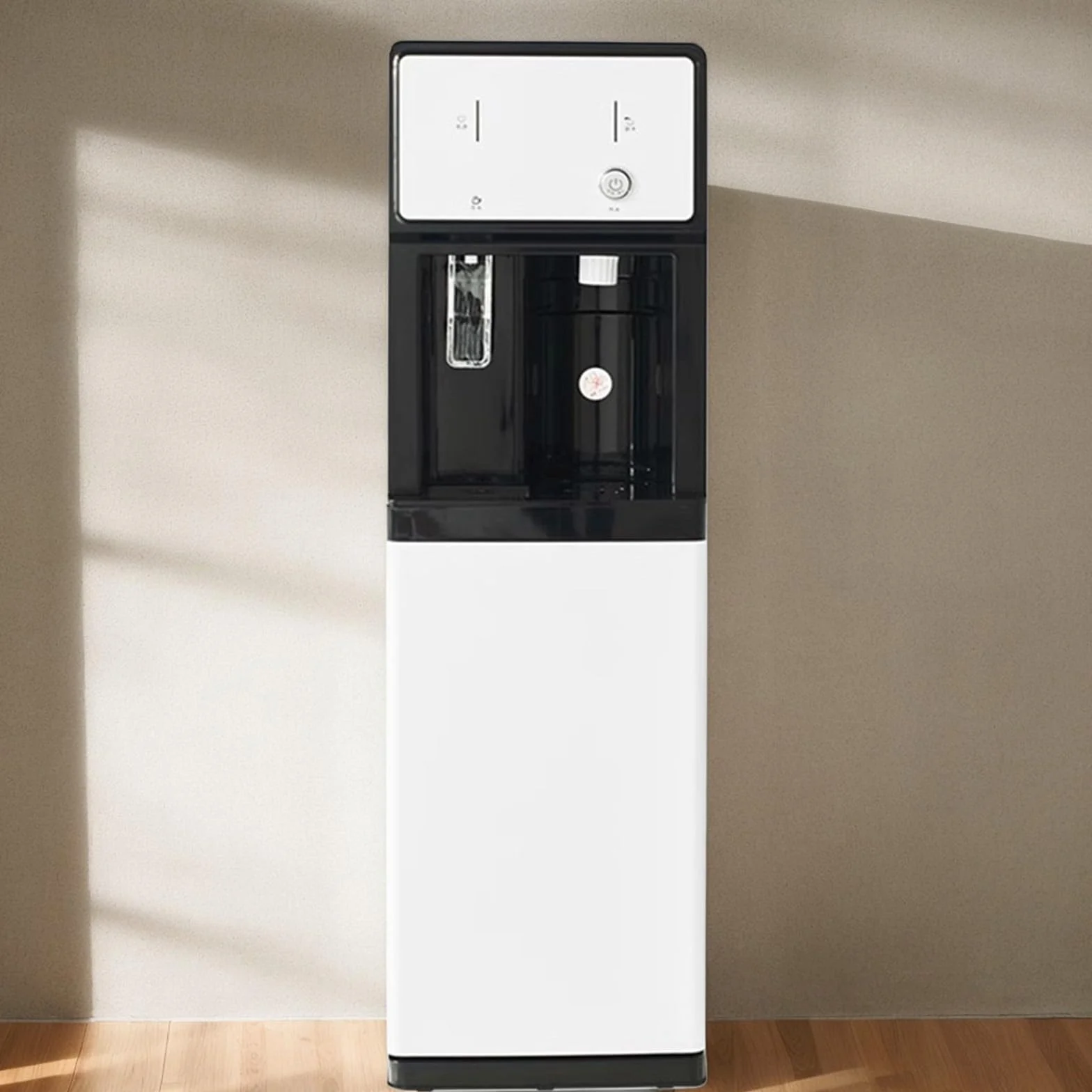 Fontaine à Eau Debout Autonome, Distributeur d'Eau sur Pied Double Fonction Glace et Eau Chaude