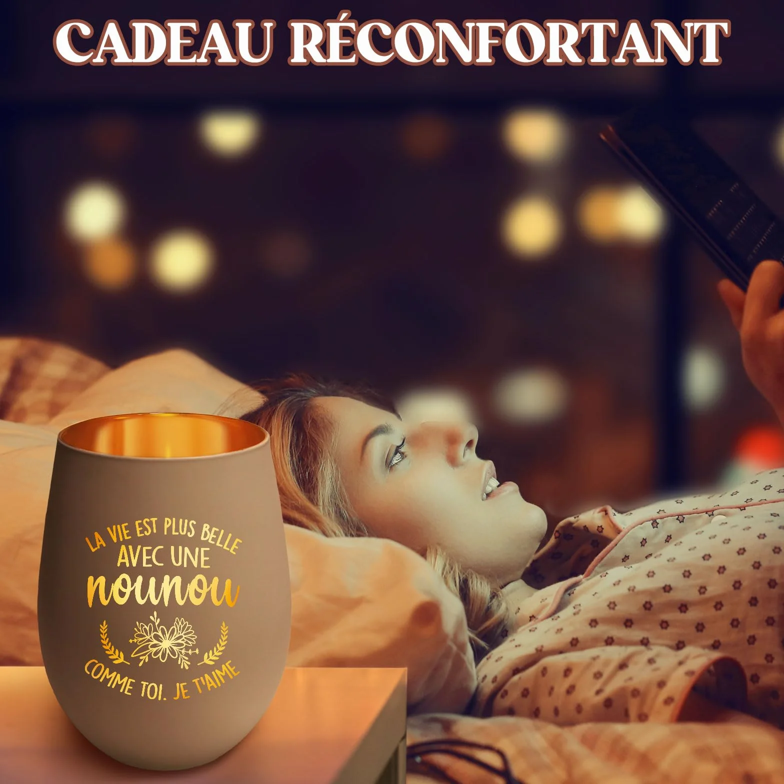 Bougeoir Nounou Personnalisé Cadeau Original pour Femme Fin de Contrat Merci Noël Anniversaire