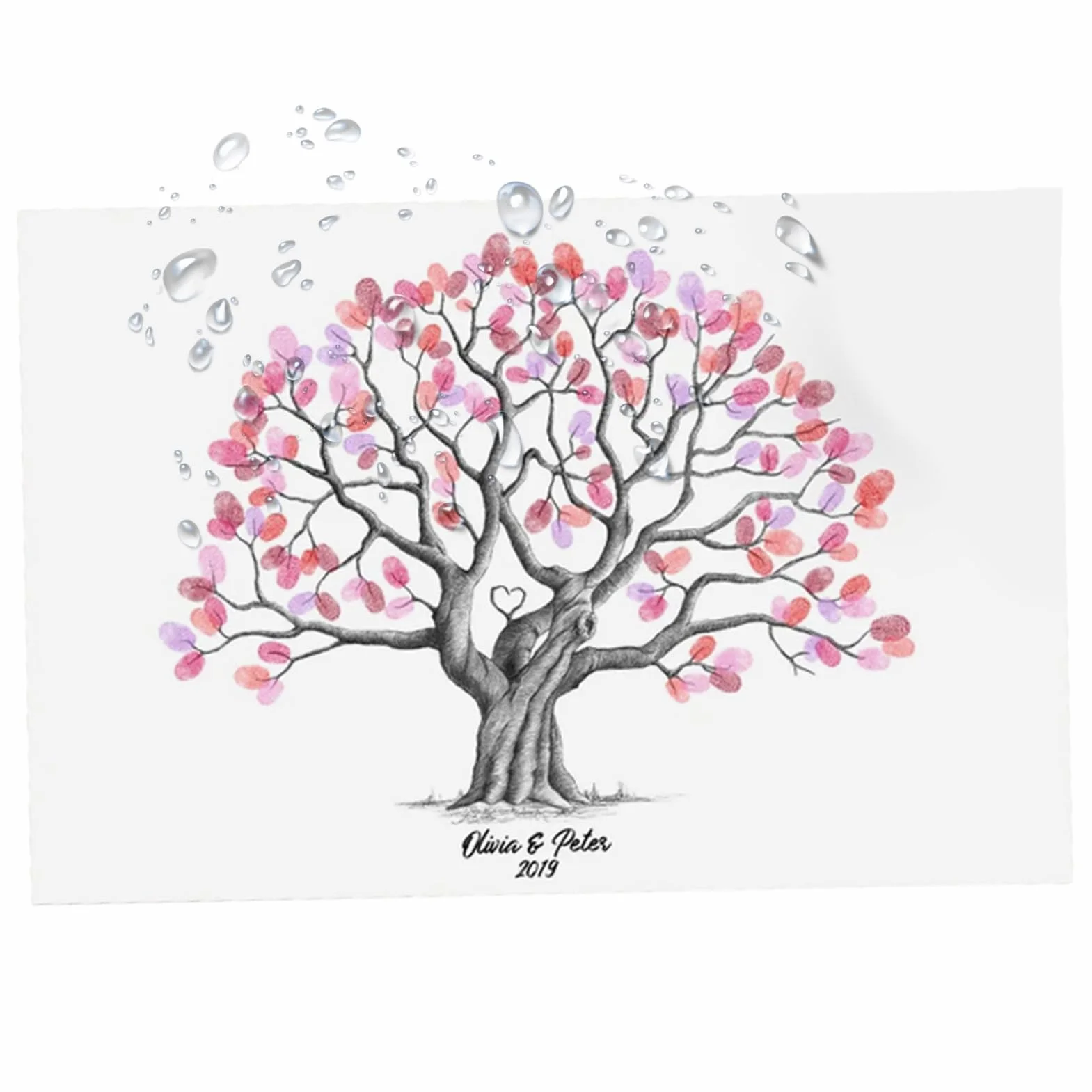 Arbre Empreinte Toile Livre d'or Créatif Décoration Maison Mariage Événements