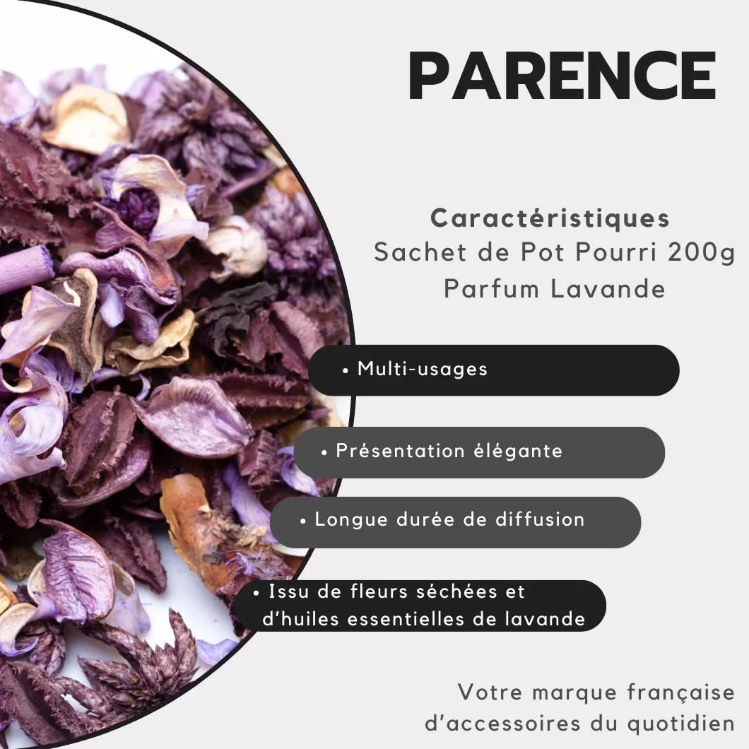 PARENCE. Pot Pourri Lavande 140g Parfum d'Ambiance