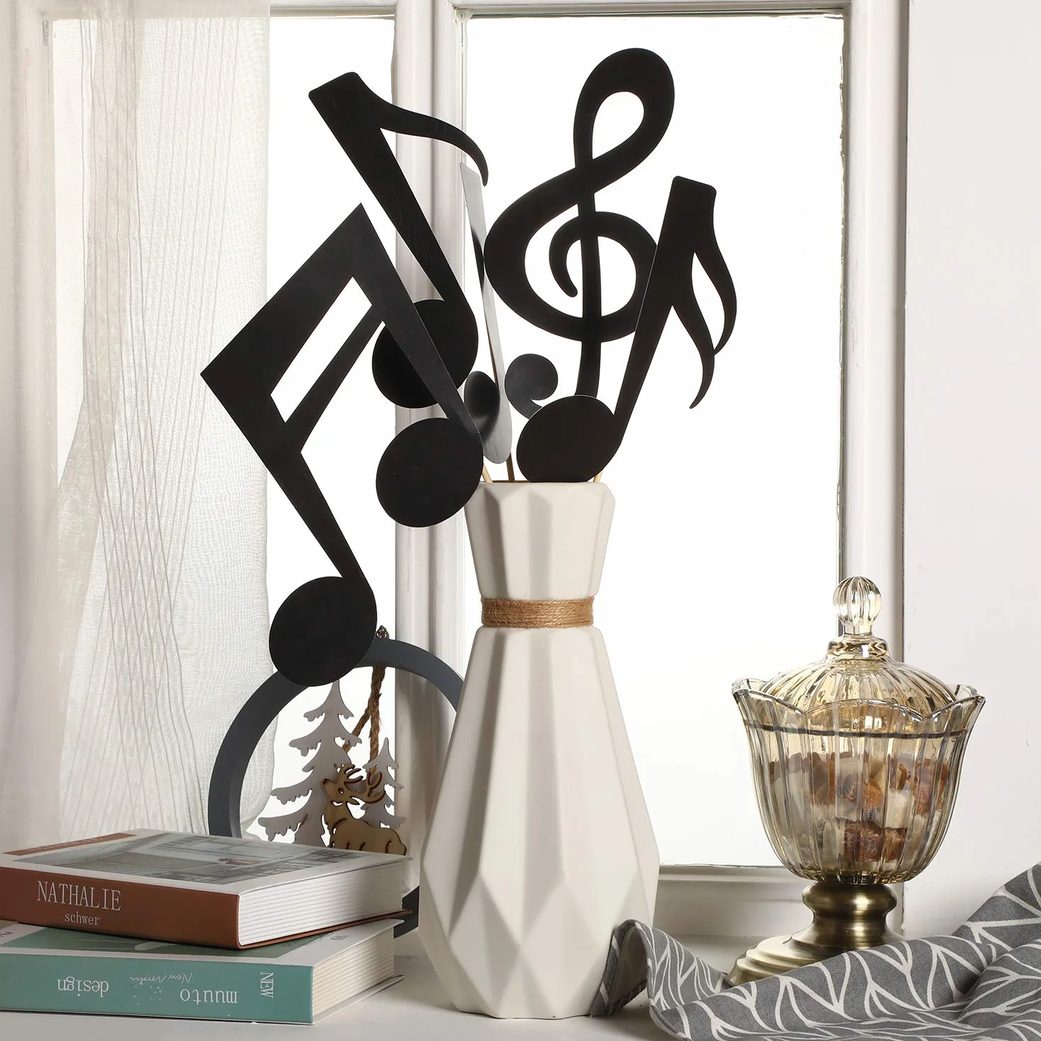 Boao 40 Pièces Décorations de Fête de Musique Silhouette de Notes de Musique